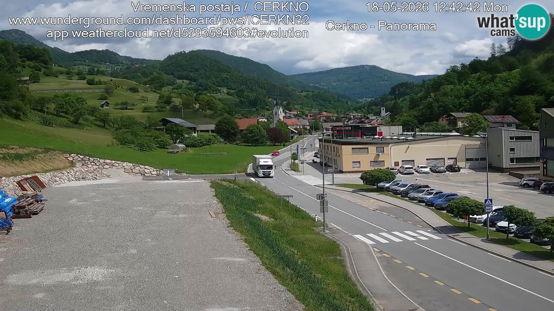 Cerkno city entrance Live Webcam