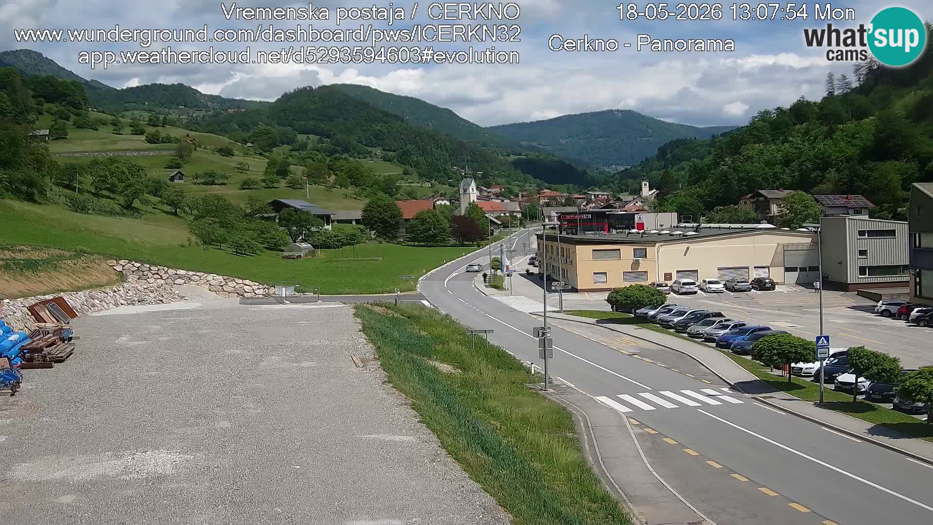 Cerkno city entrance Live Webcam