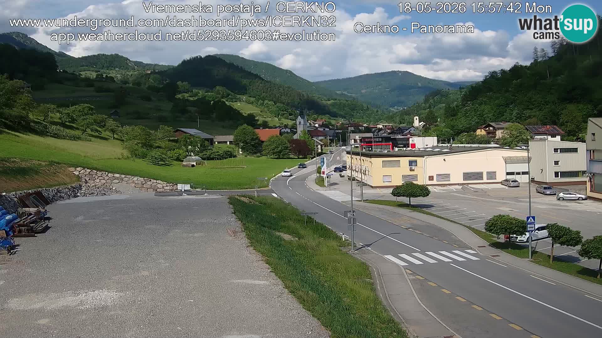 Cerkno city entrance Live Webcam
