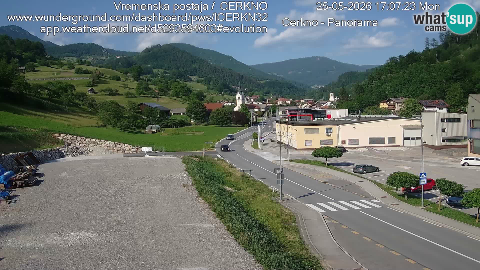 Cerkno city entrance Live Webcam