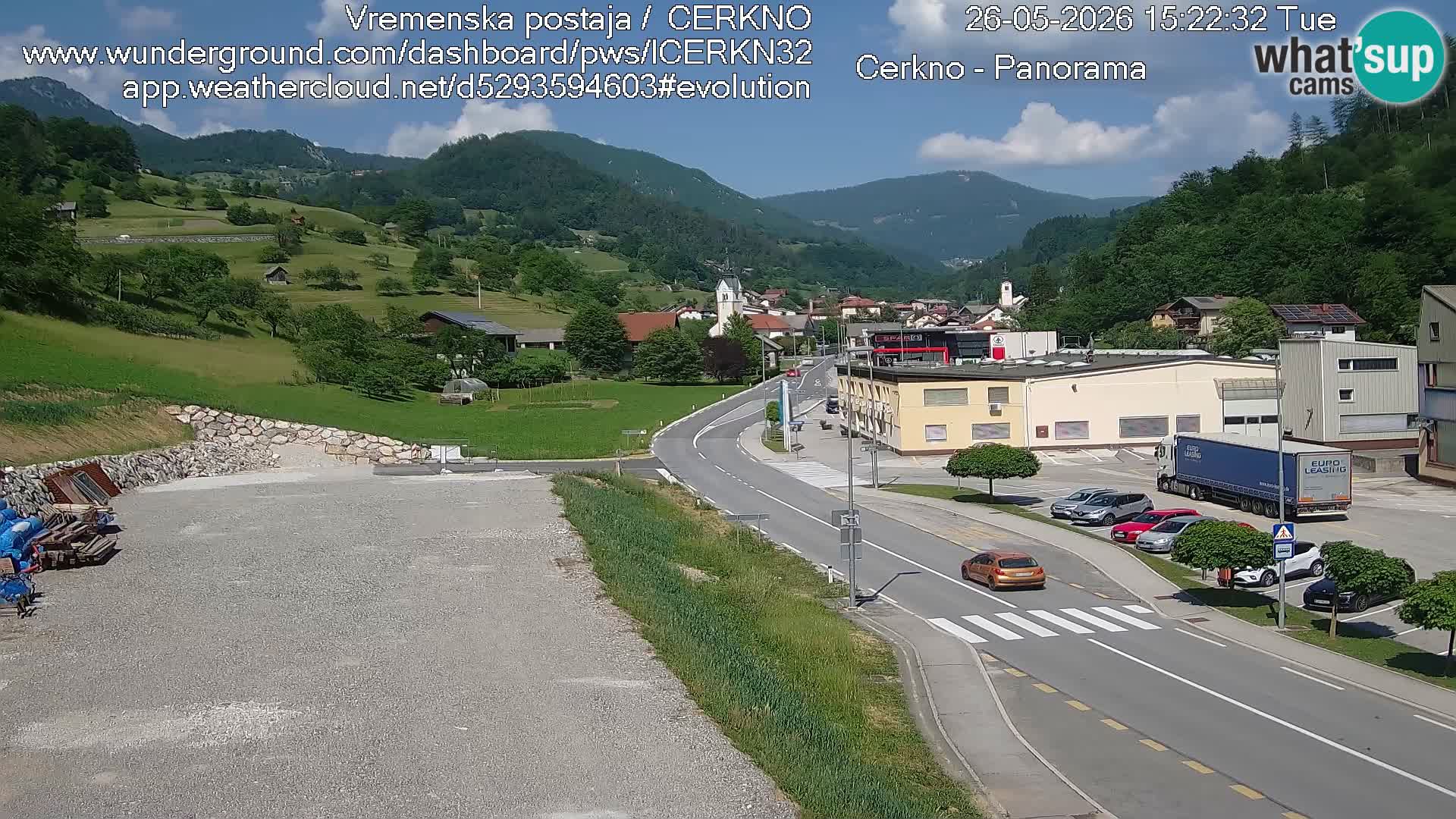 Cerkno city entrance Live Webcam