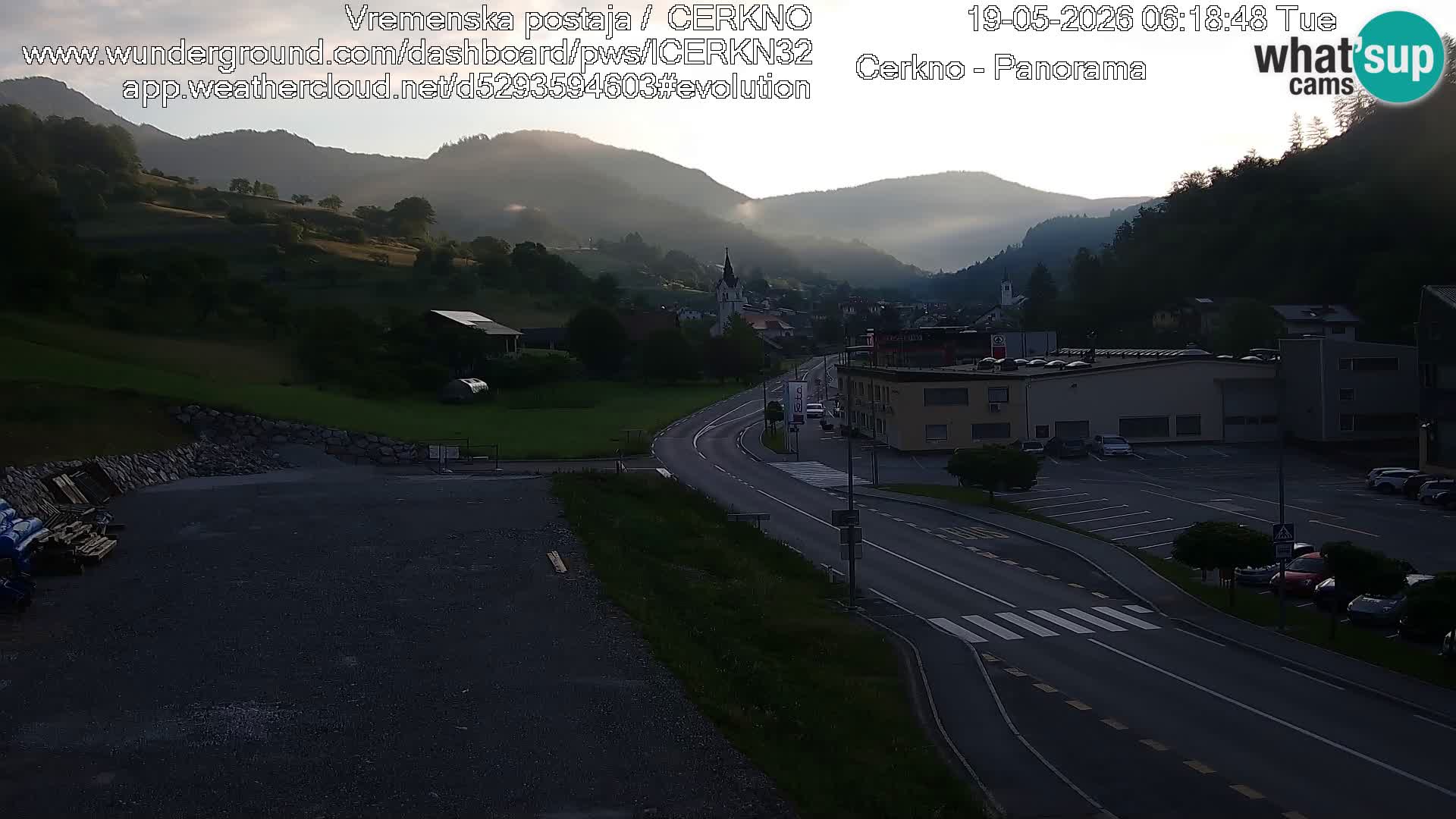 Cerkno city entrance Live Webcam