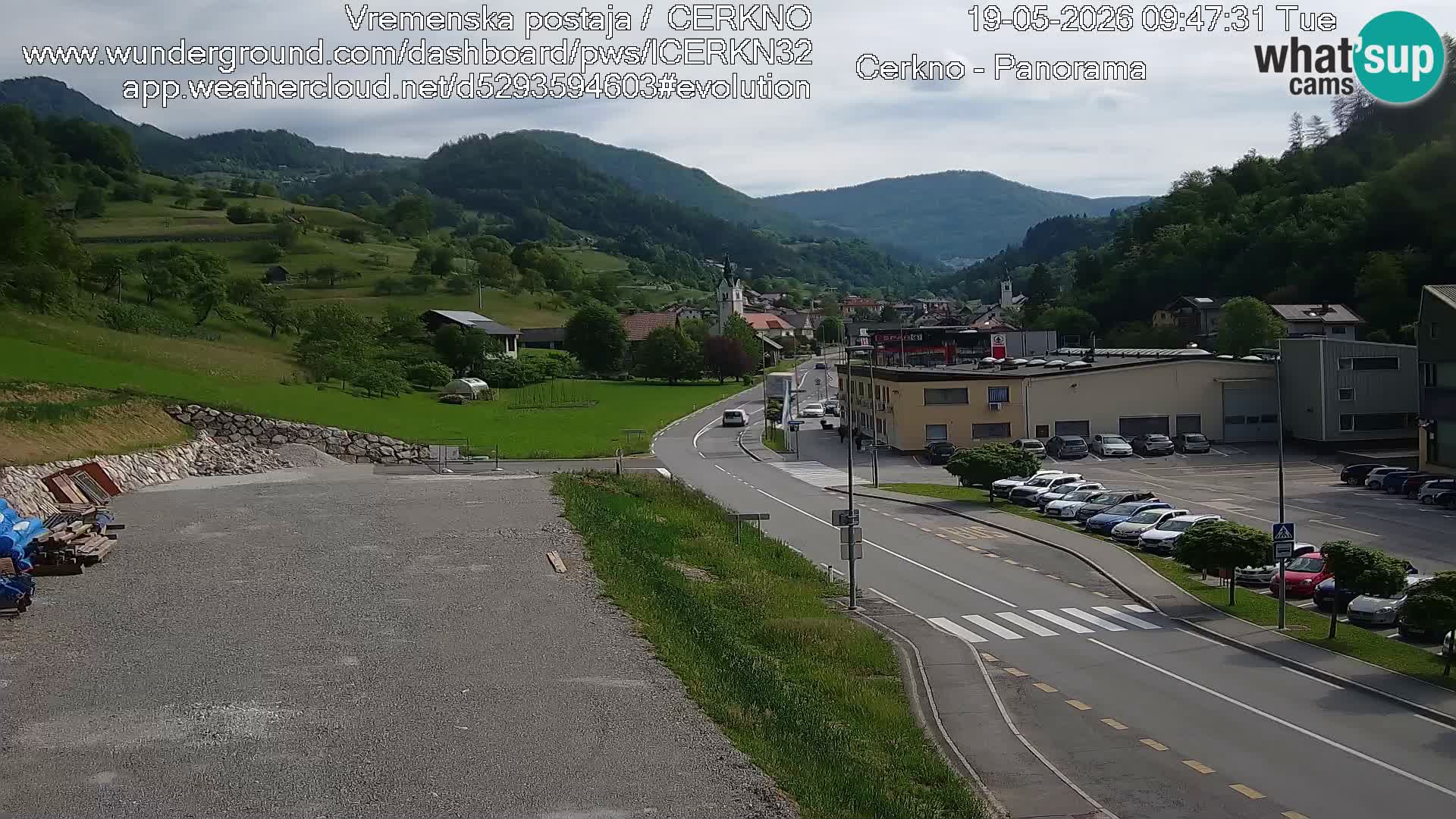 Cerkno city entrance Live Webcam