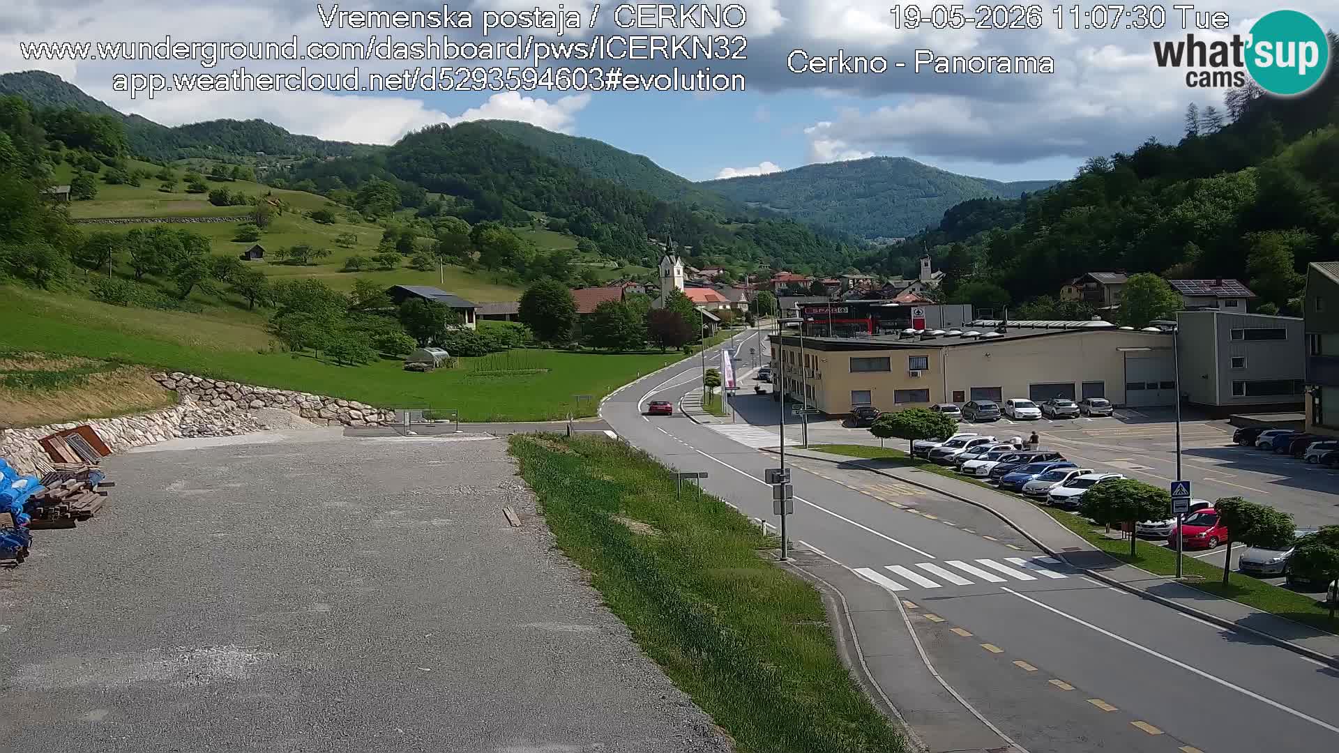 Cerkno city entrance Live Webcam