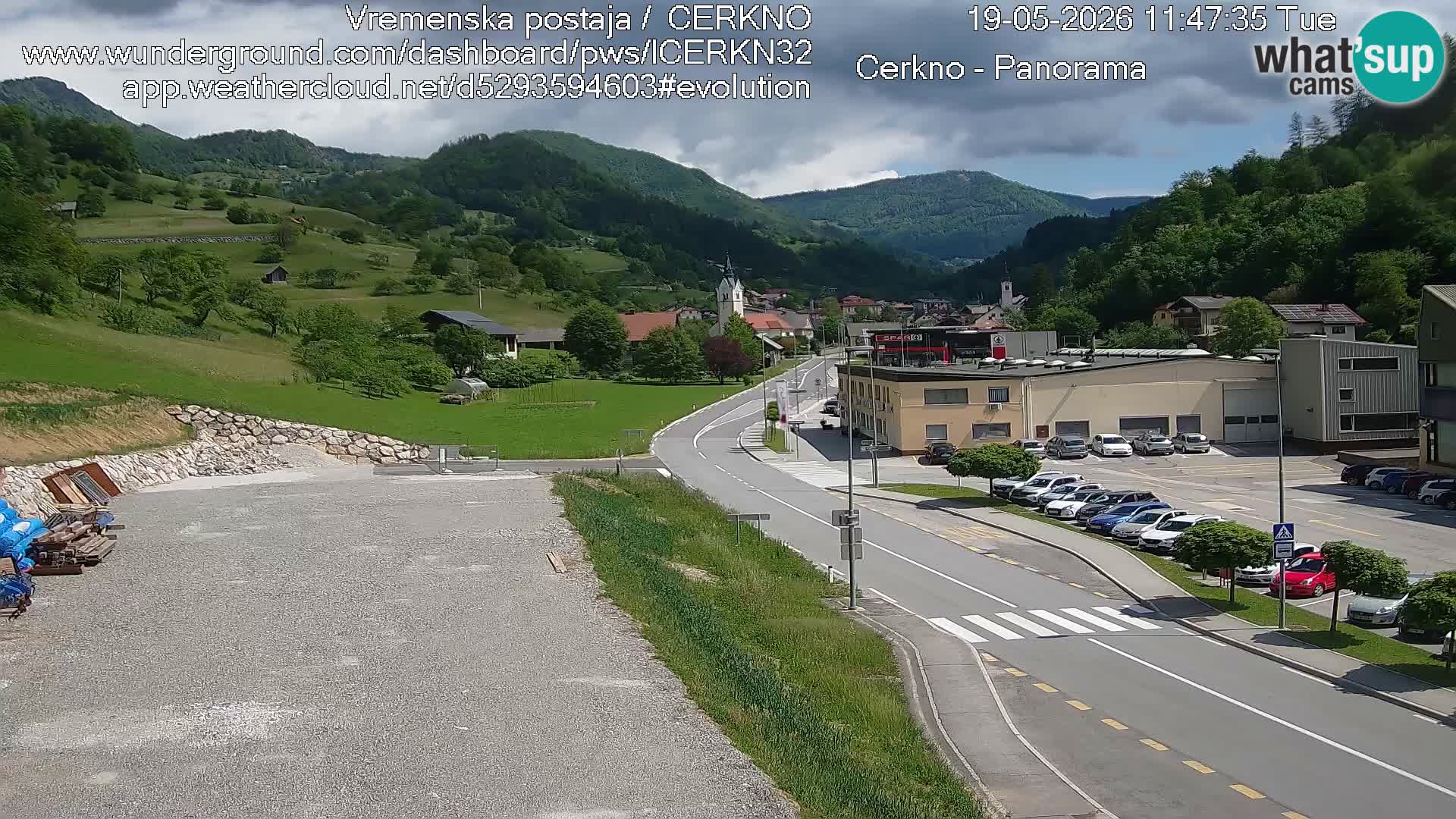 Cerkno city entrance Live Webcam