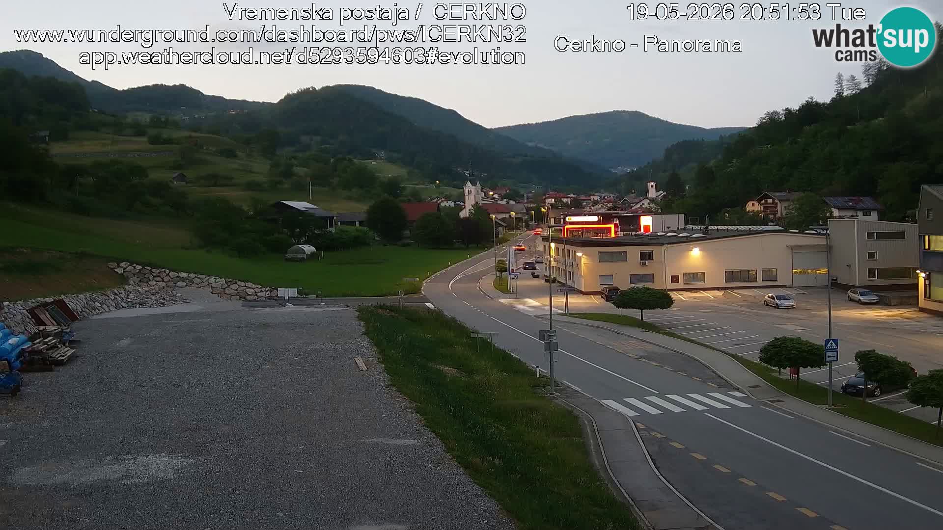 Cerkno city entrance Live Webcam
