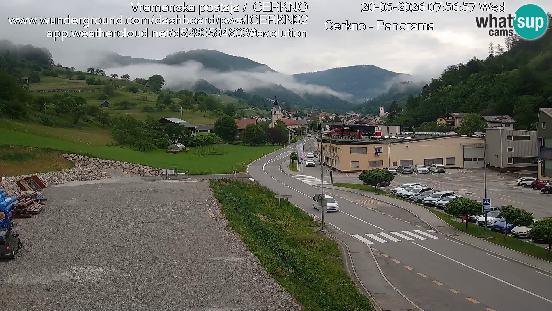 Cerkno city entrance Live Webcam