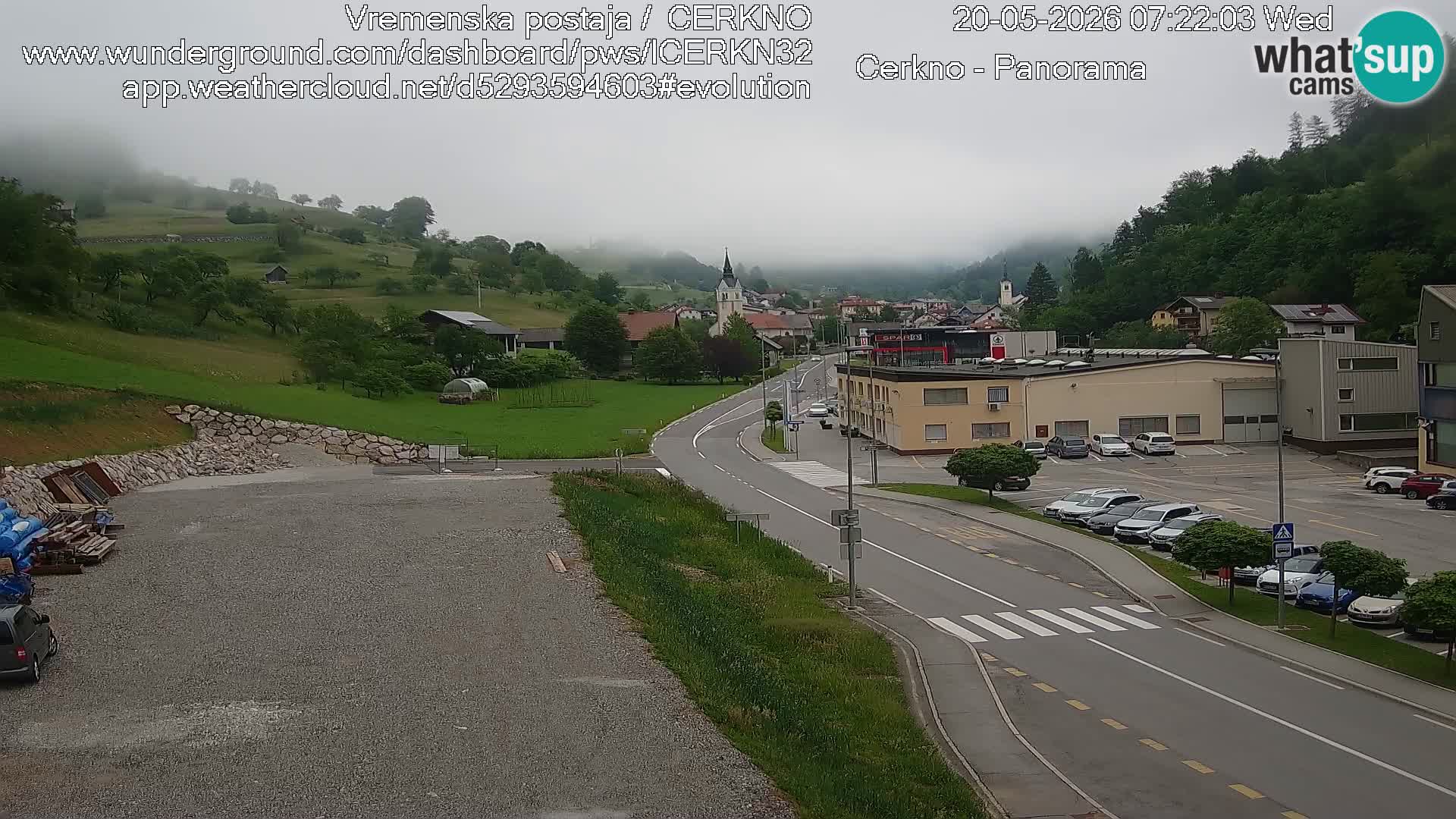 Webcam en direct – Entrée de la ville de Cerkno