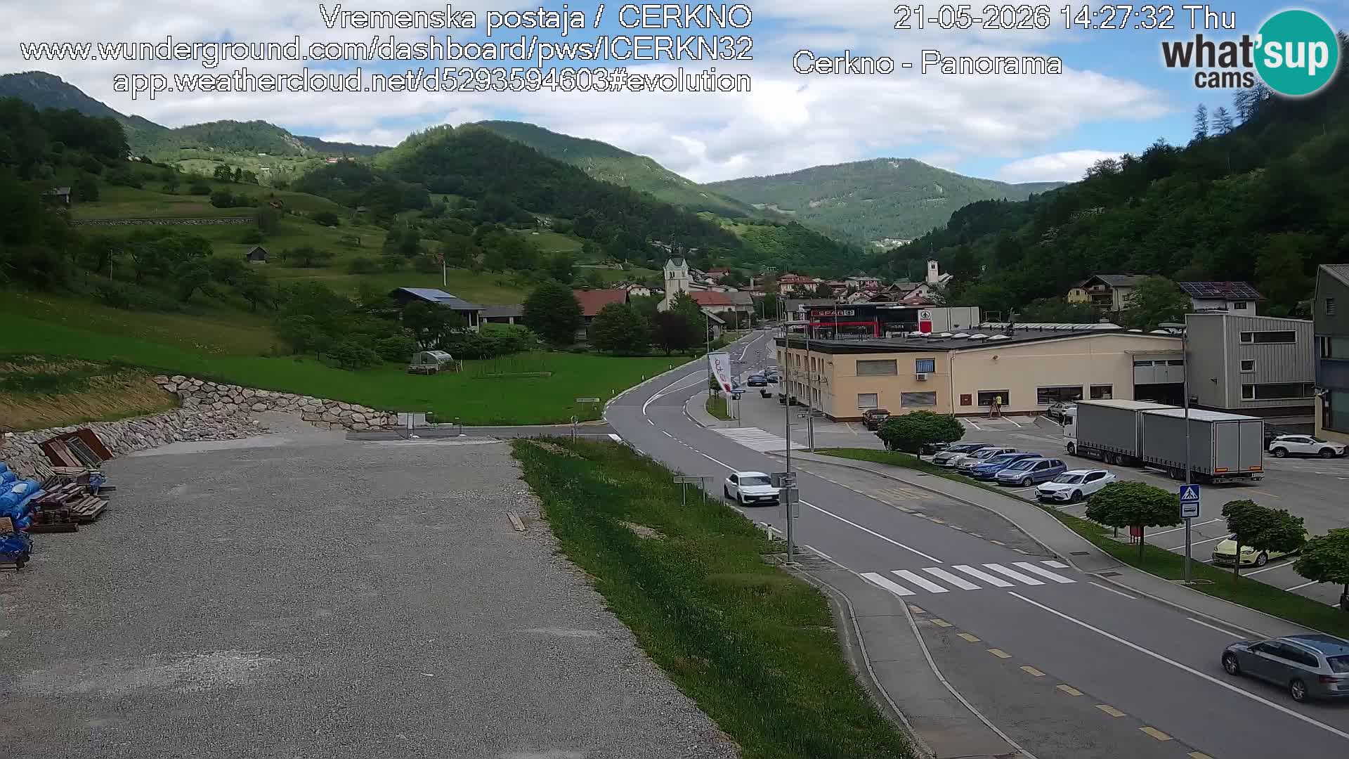 Cerkno city entrance Live Webcam
