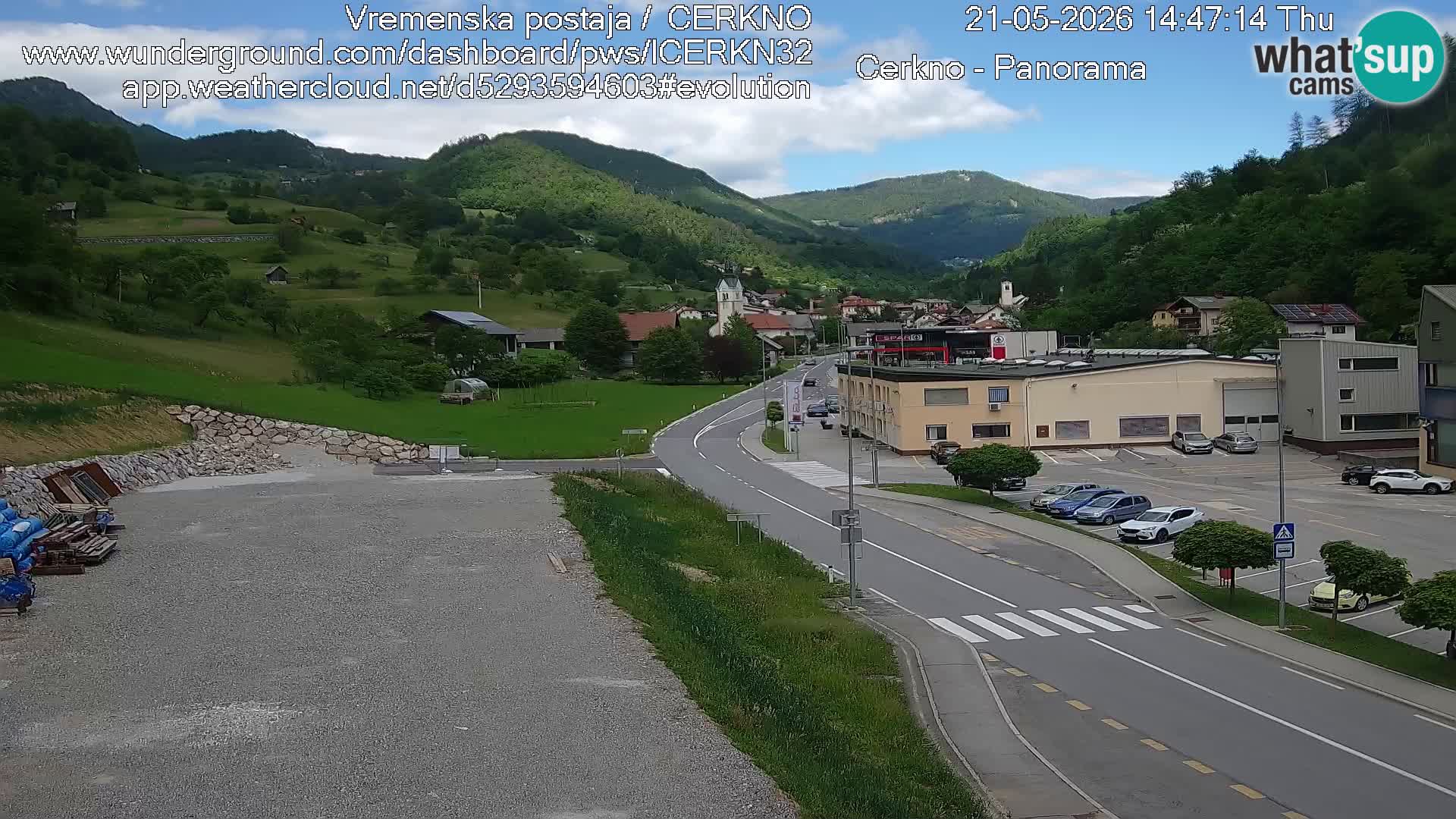 Webcam en direct – Entrée de la ville de Cerkno