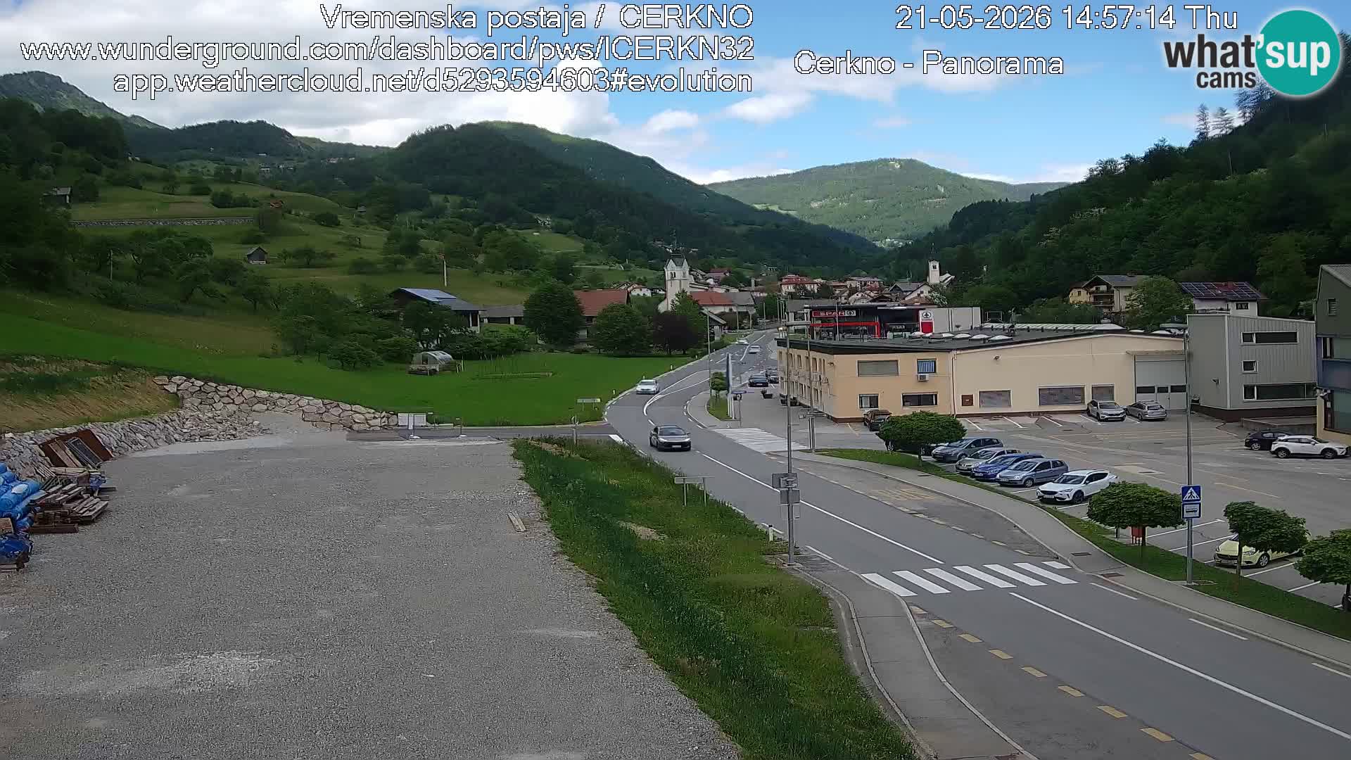 Cerkno city entrance Live Webcam