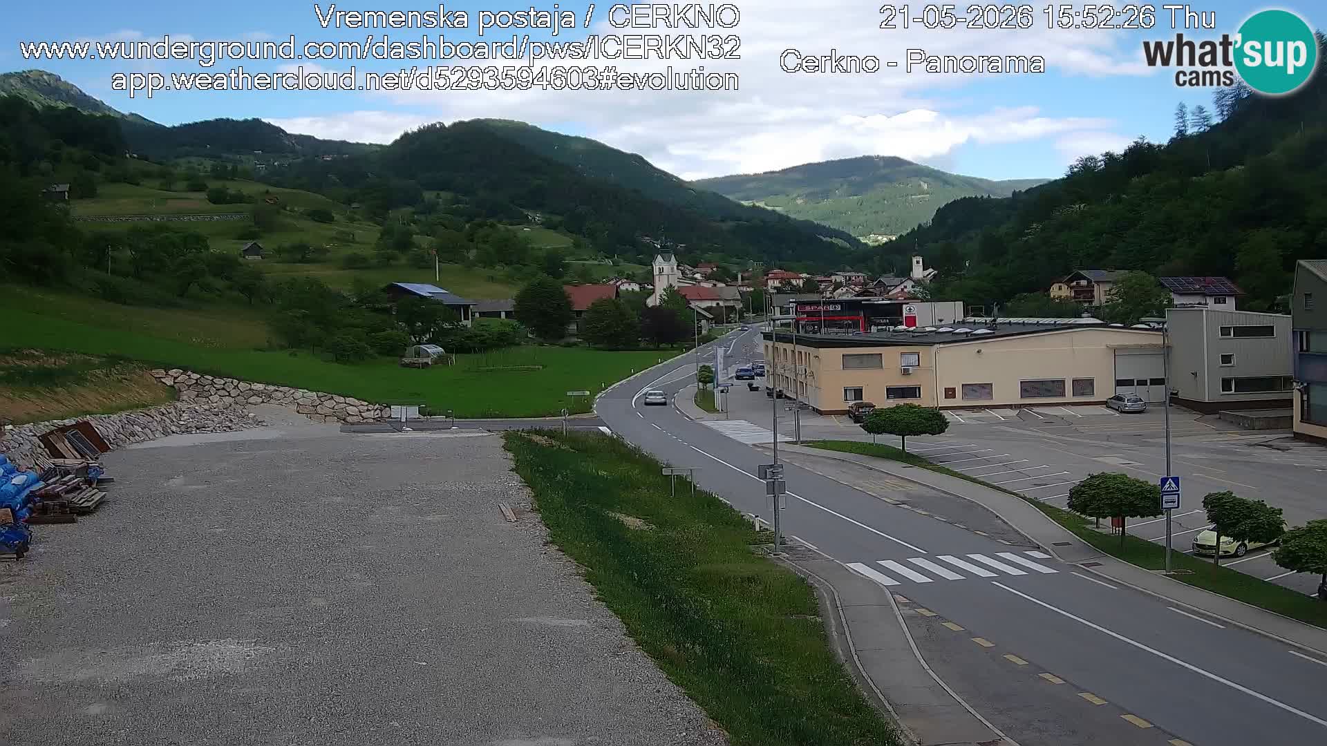 Cerkno city entrance Live Webcam