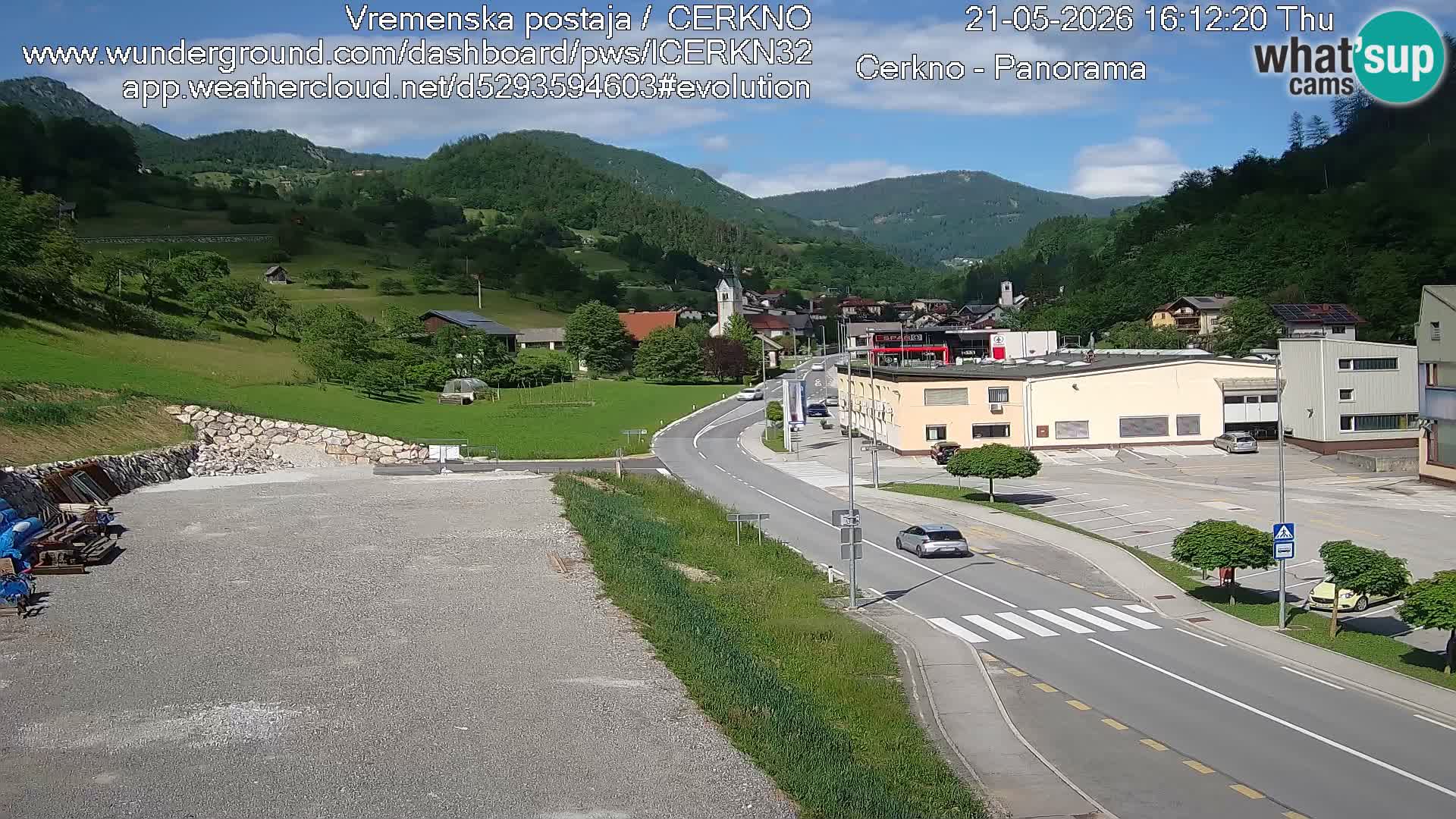 Cerkno city entrance Live Webcam