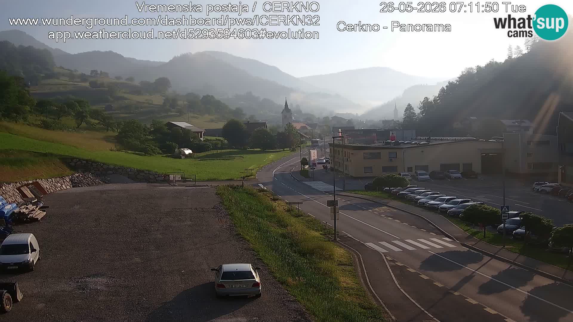 Cerkno city entrance Live Webcam