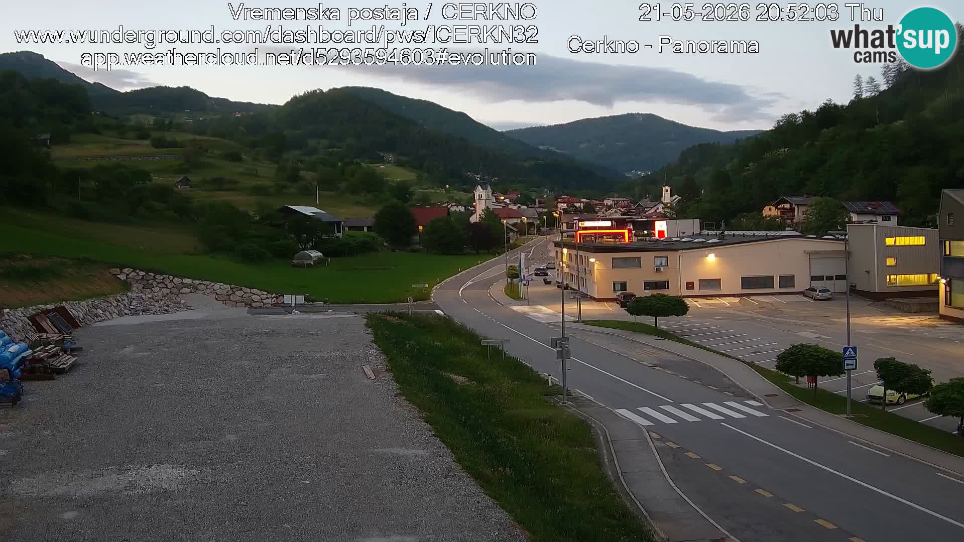 Cerkno city entrance Live Webcam