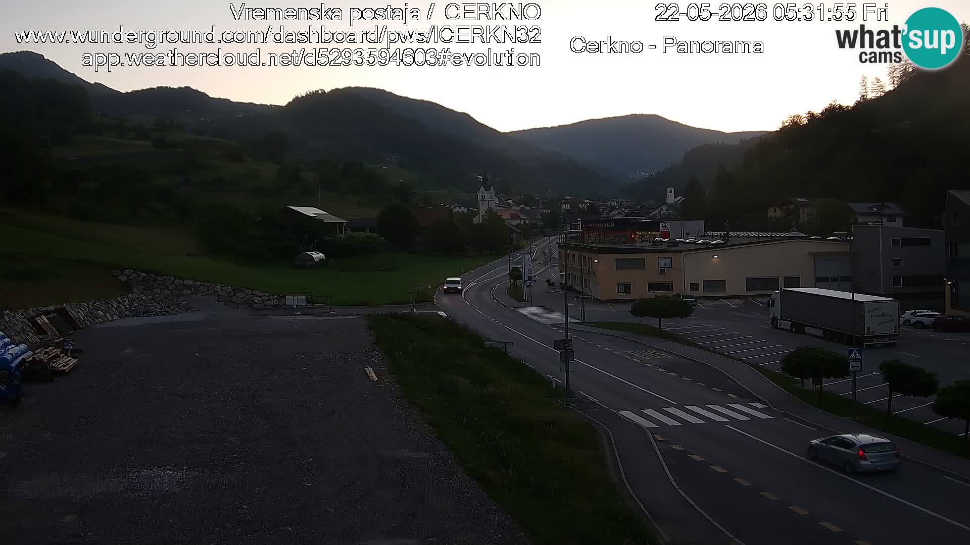 Cerkno city entrance Live Webcam