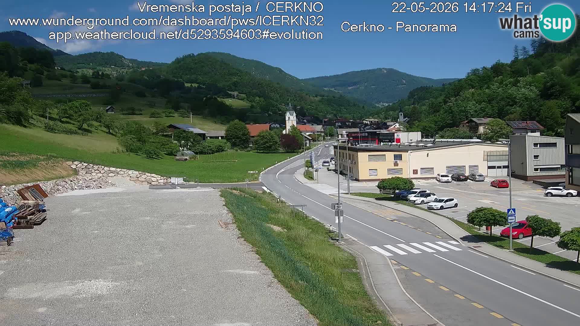 Webcam en direct – Entrée de la ville de Cerkno