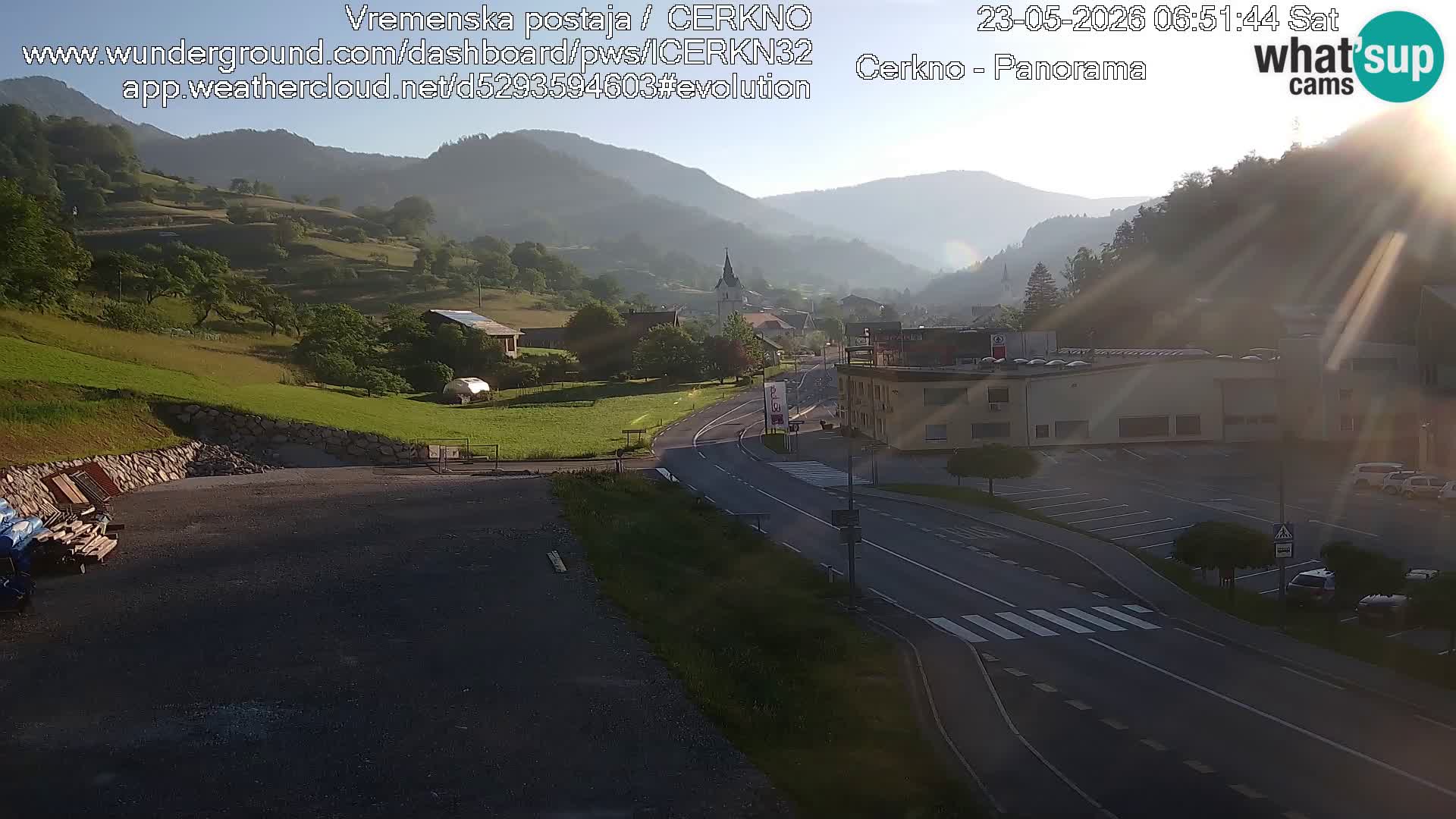 Cerkno entrada a la ciudad Webcam en vivo