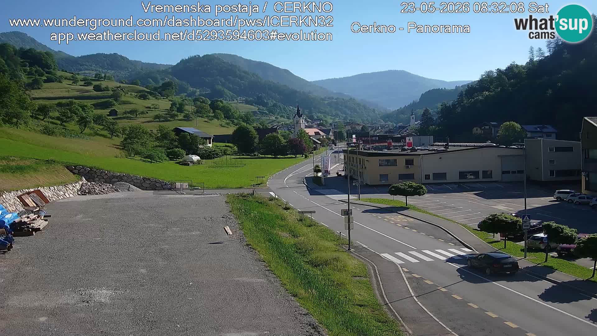 Cerkno entrada a la ciudad Webcam en vivo
