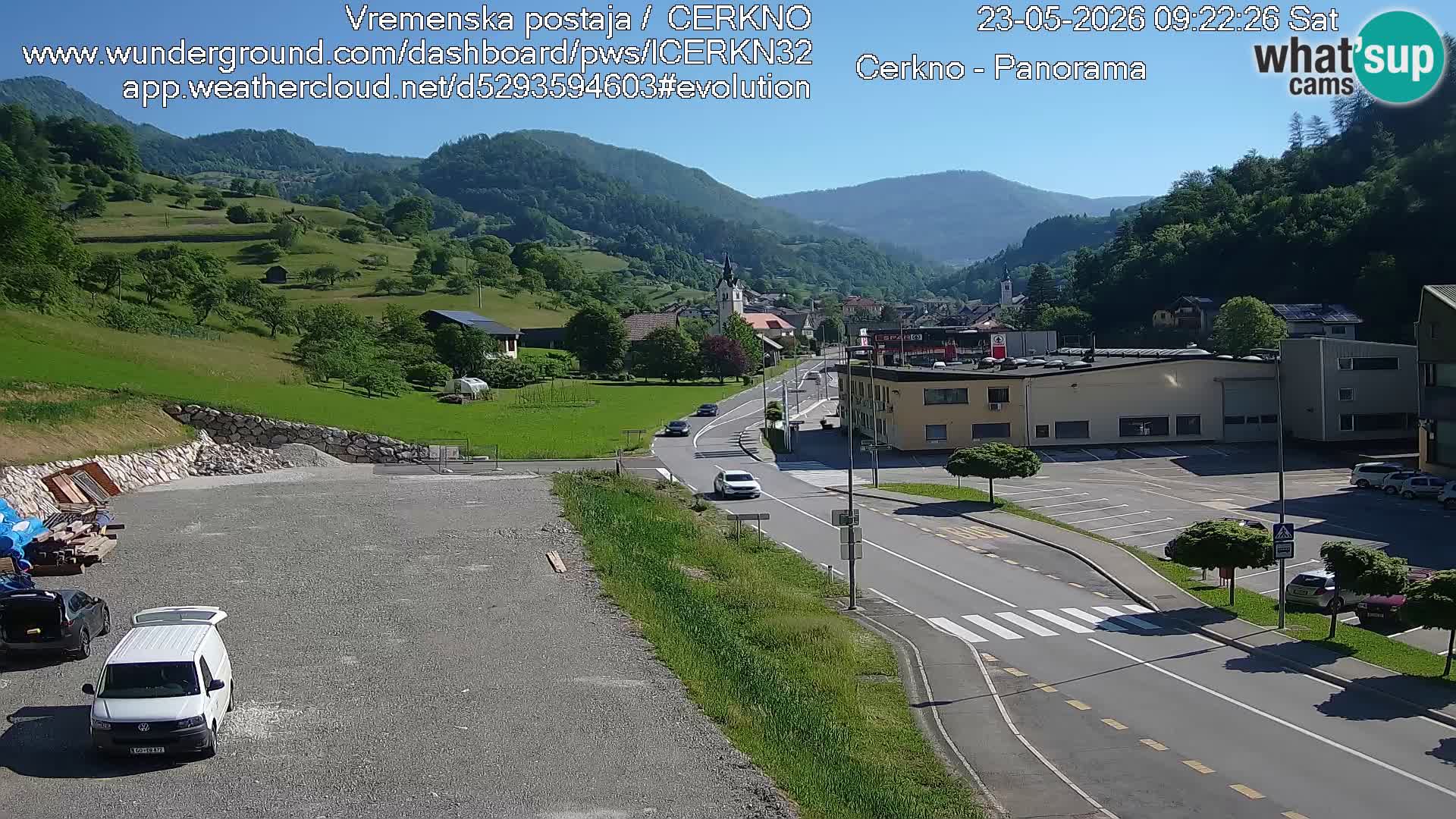 Webcam en direct – Entrée de la ville de Cerkno