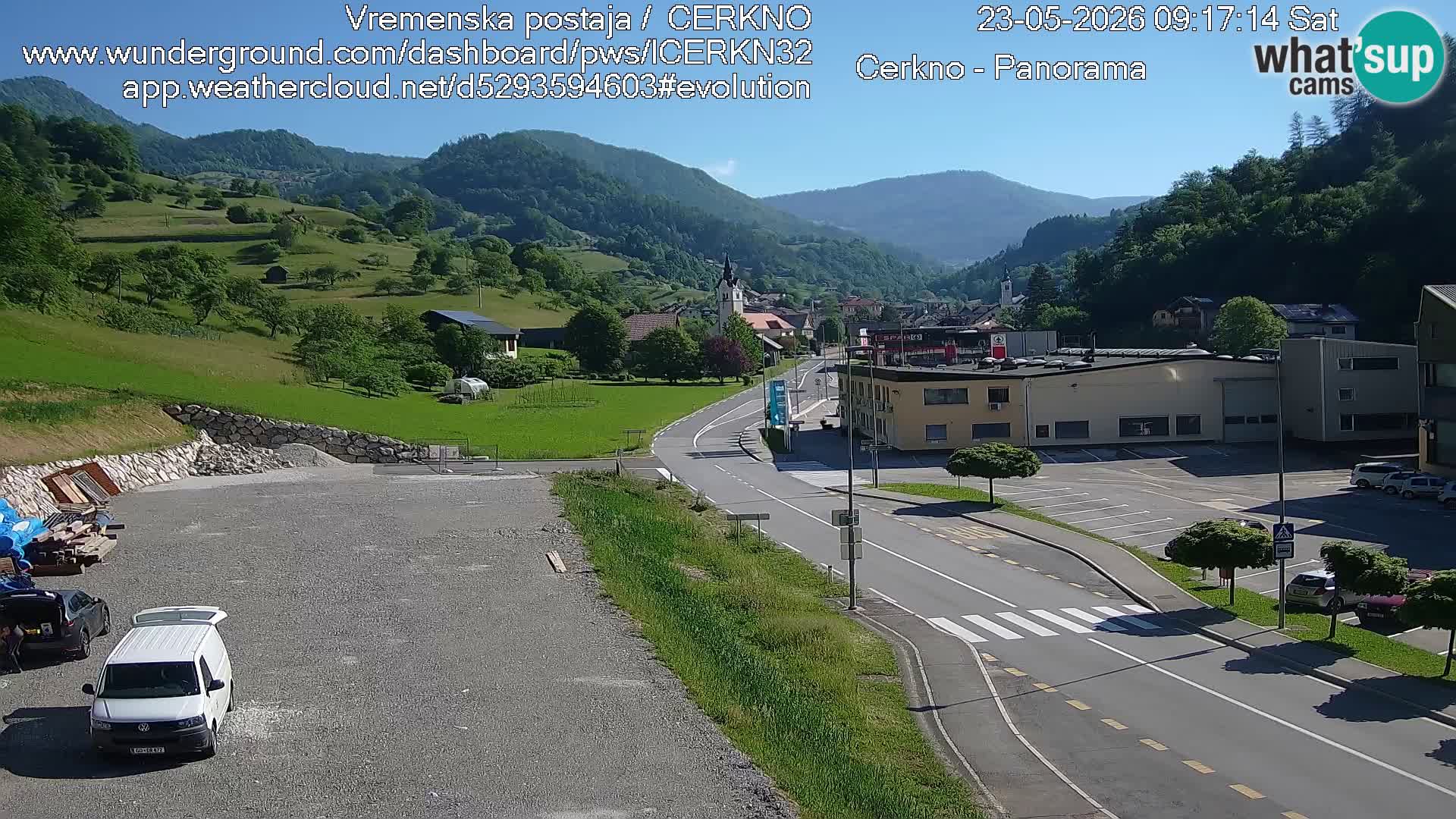 Cerkno entrada a la ciudad Webcam en vivo