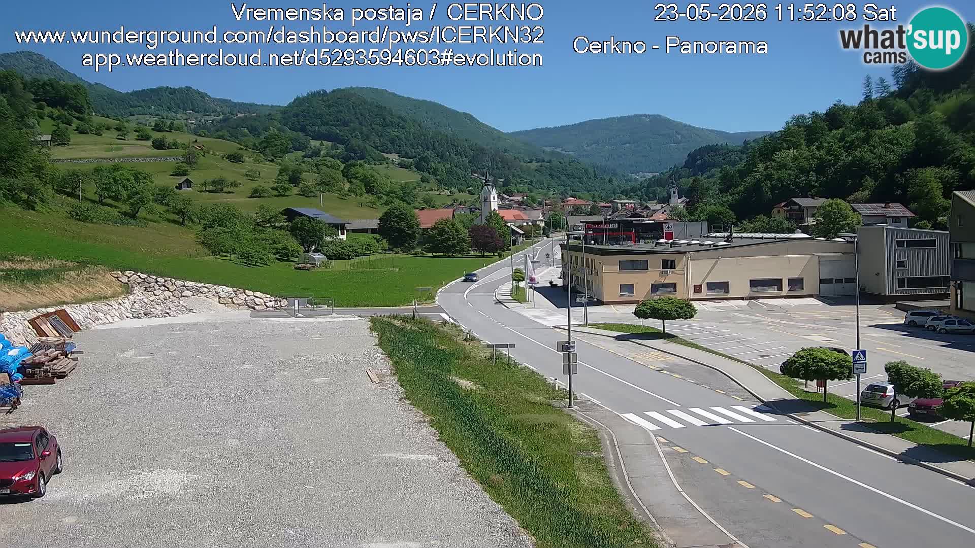 Cerkno city entrance Live Webcam