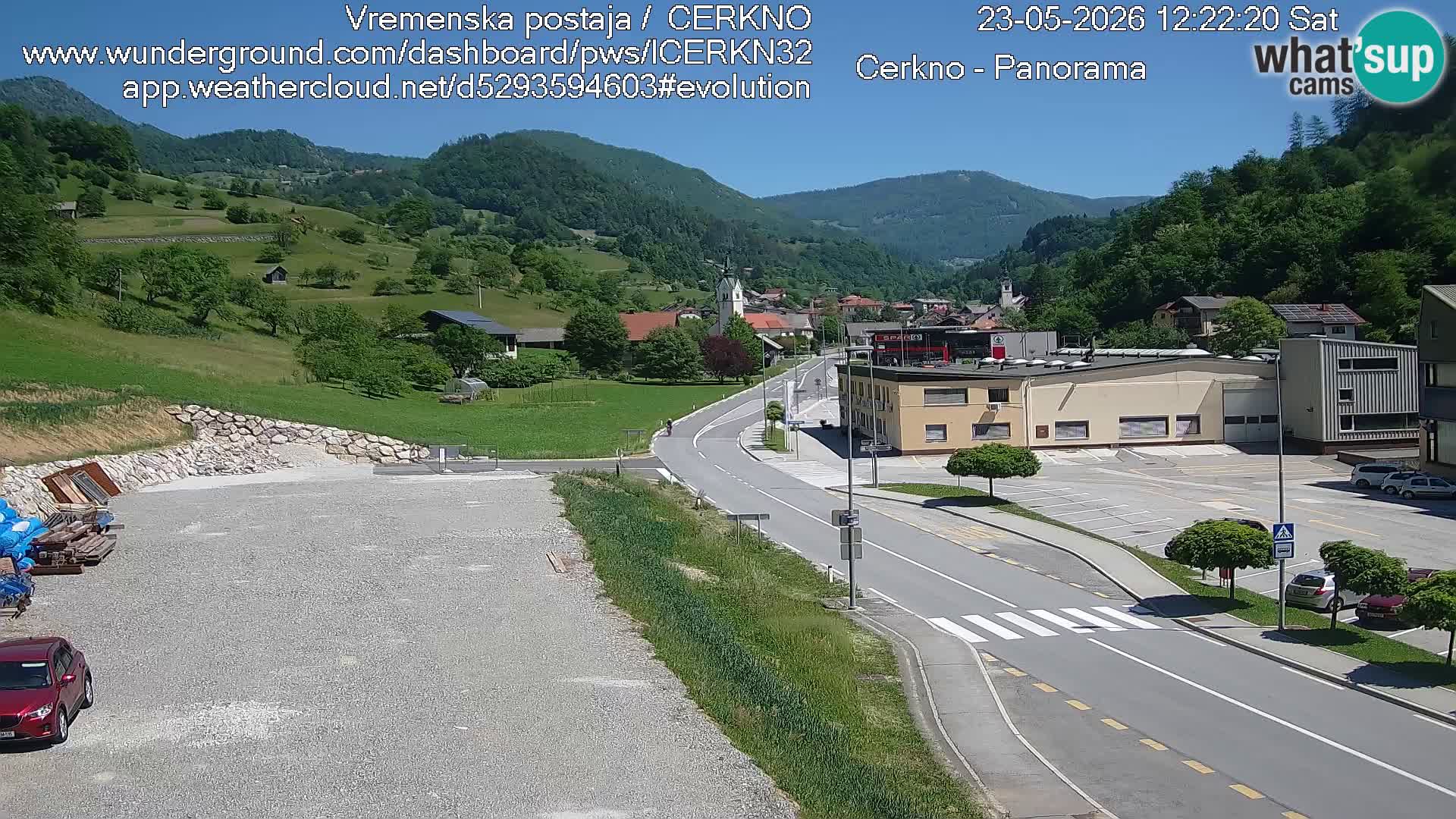 Cerkno city entrance Live Webcam