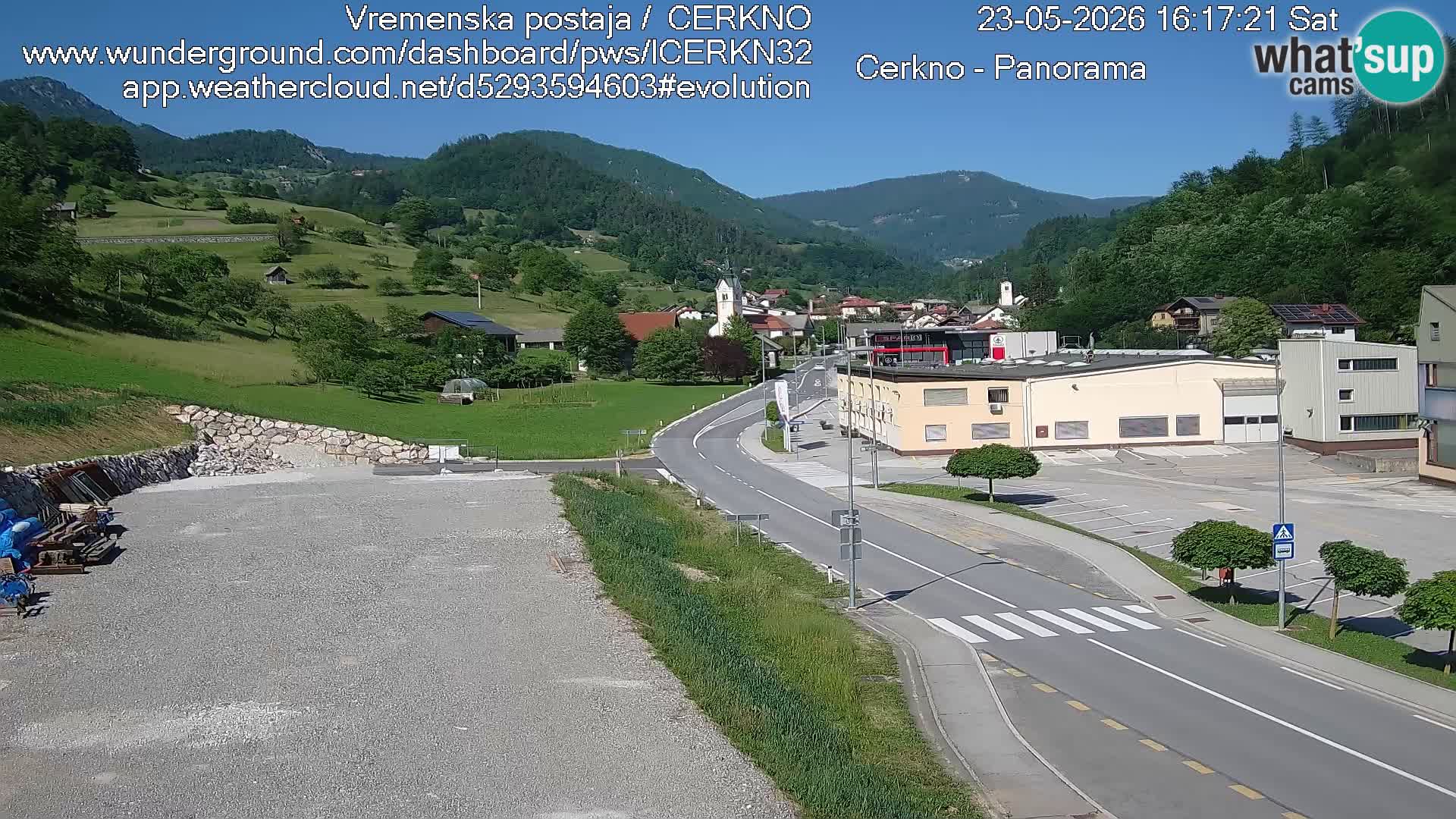 Cerkno city entrance Live Webcam