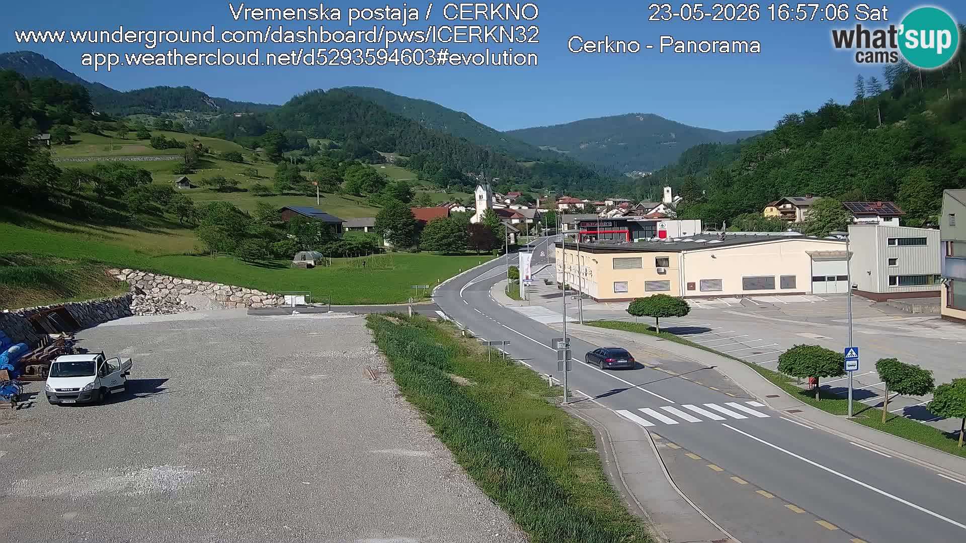 Cerkno city entrance Live Webcam