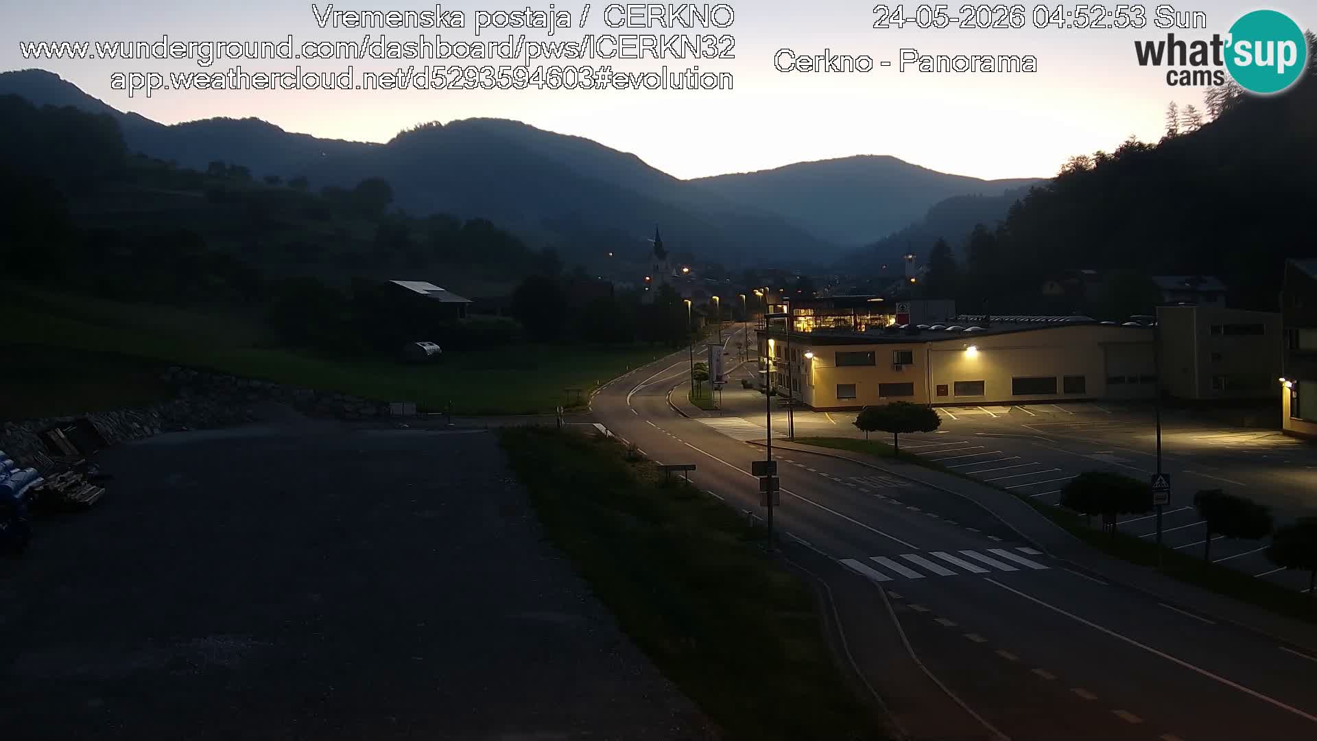 Cerkno city entrance Live Webcam