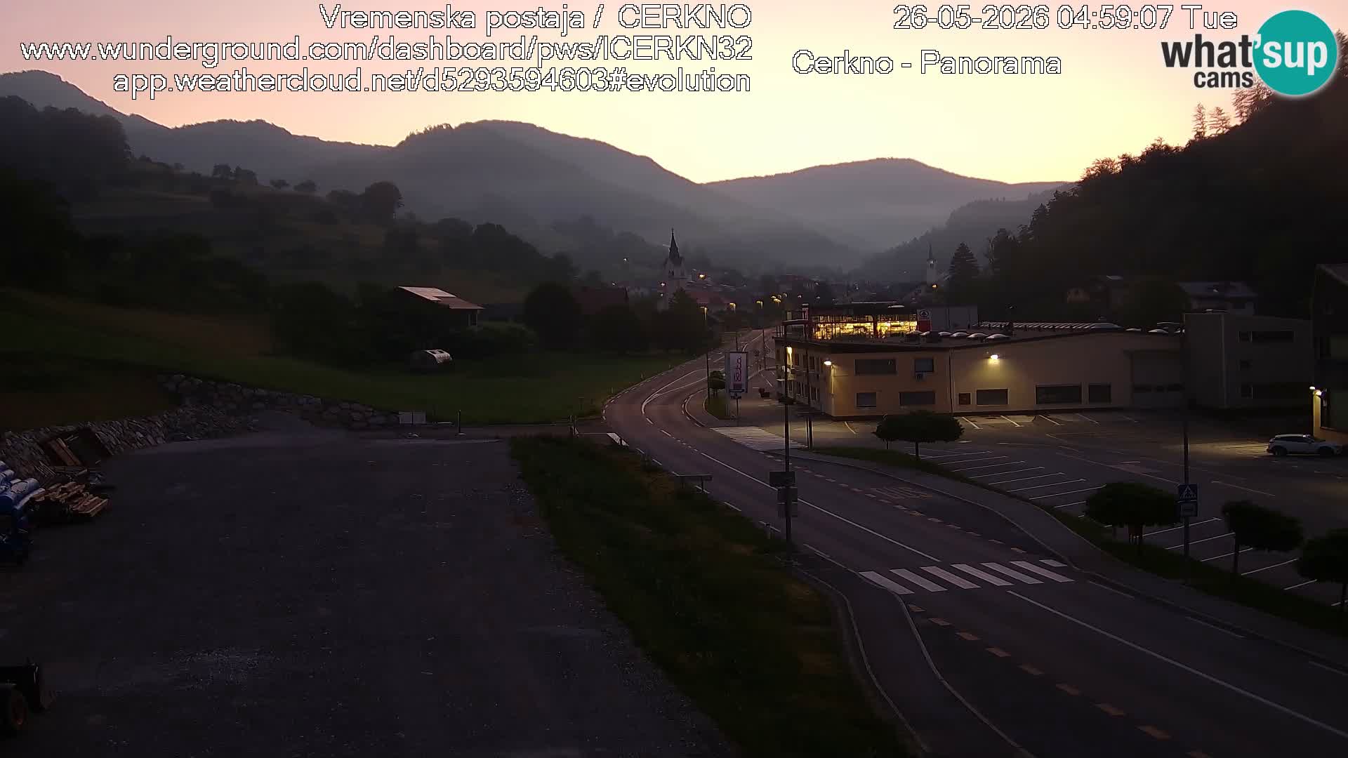Cerkno entrada a la ciudad Webcam en vivo