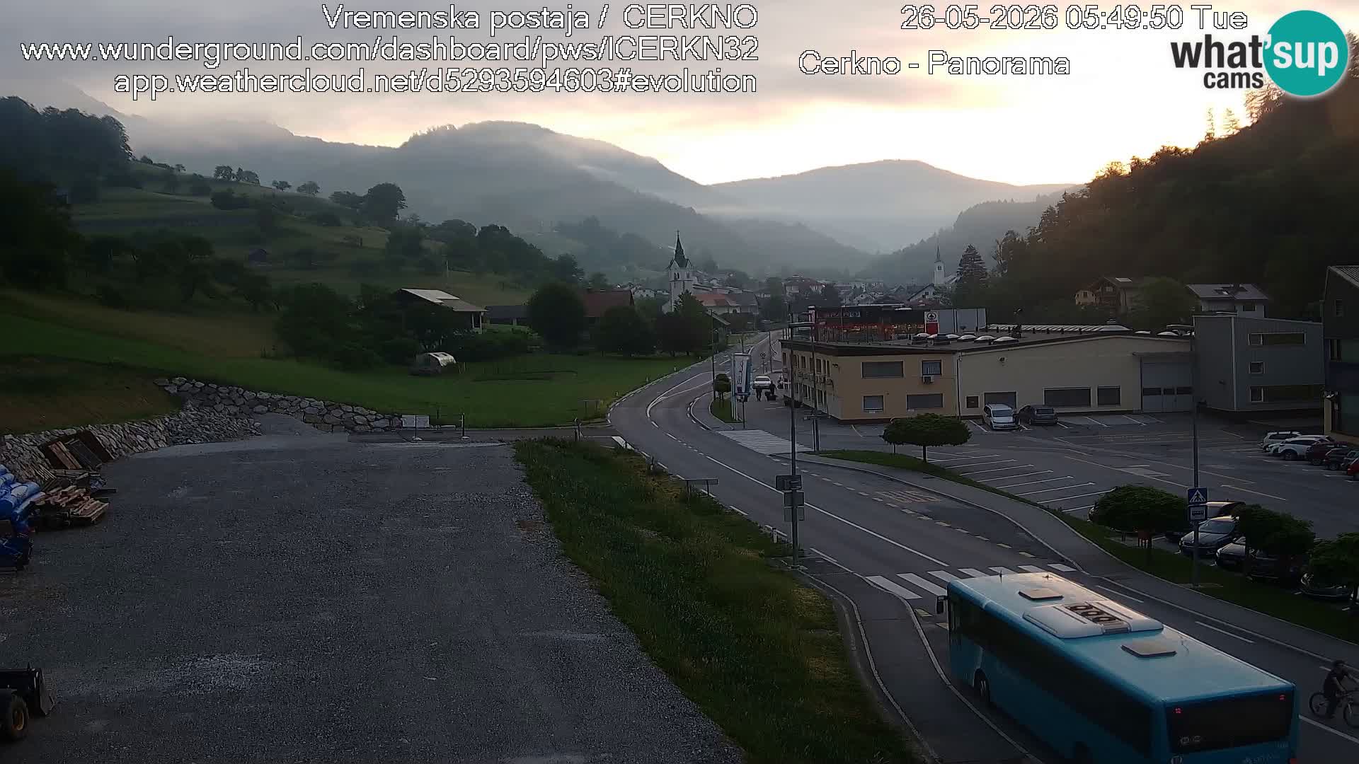 Cerkno city entrance Live Webcam