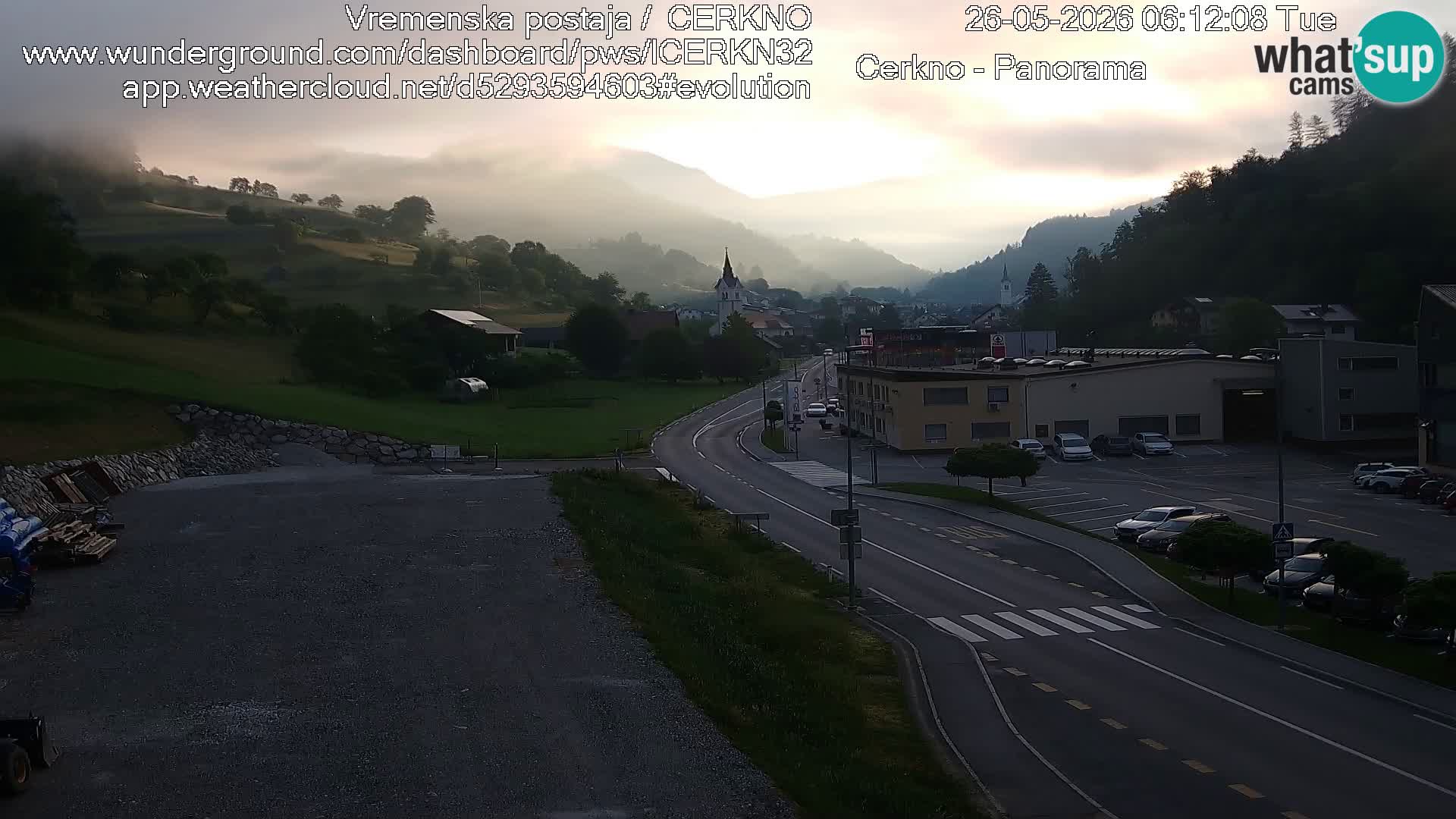 Cerkno entrada a la ciudad Webcam en vivo