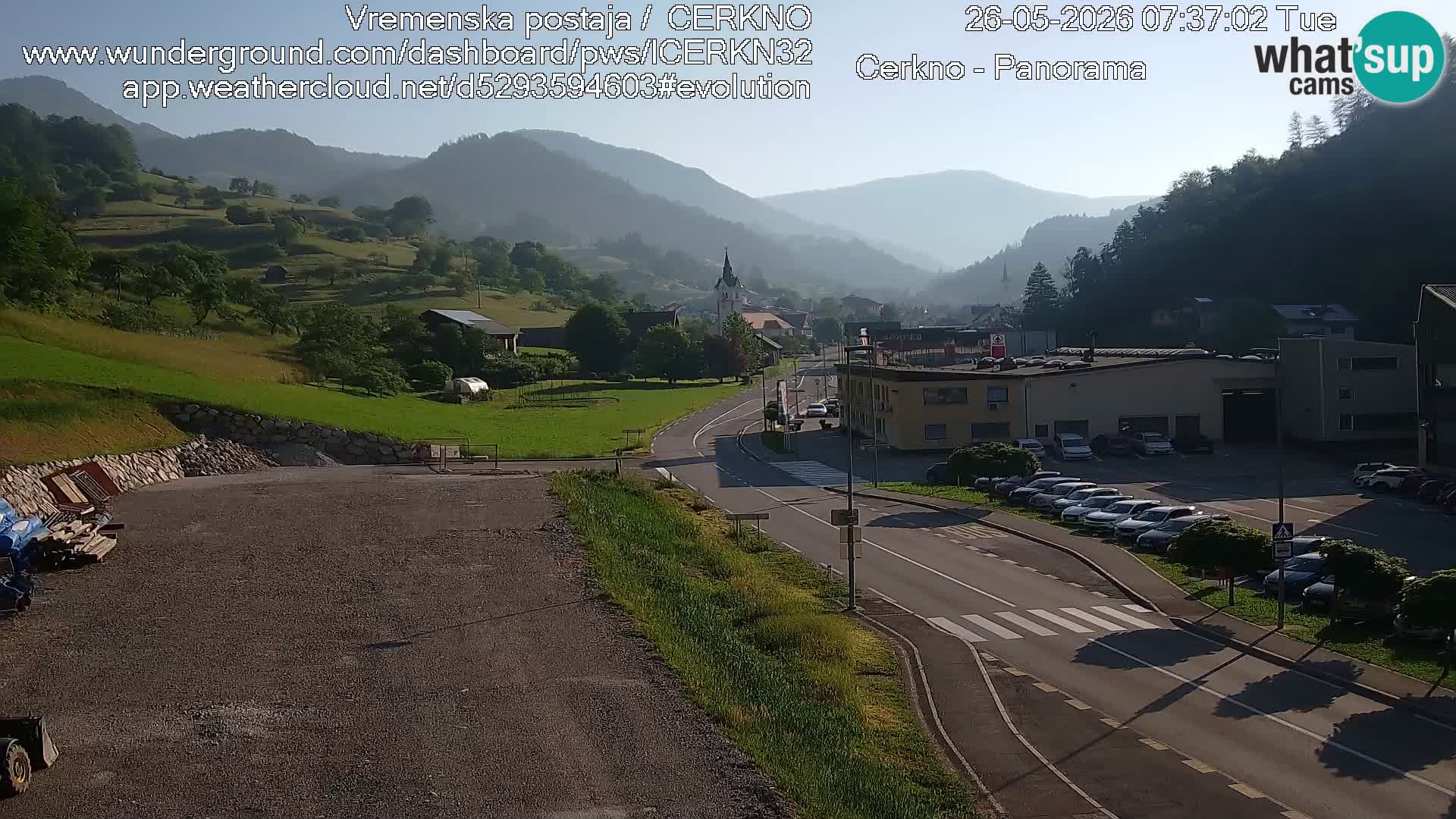 Cerkno city entrance Live Webcam