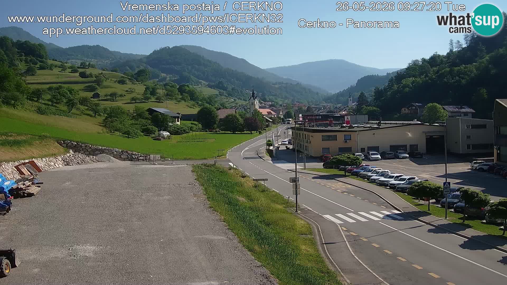 Cerkno entrada a la ciudad Webcam en vivo