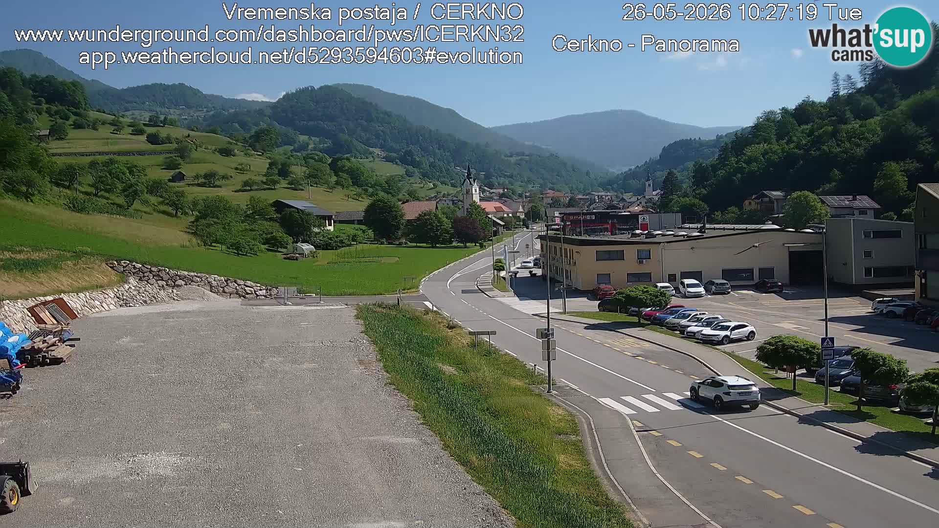 Webcam en direct – Entrée de la ville de Cerkno