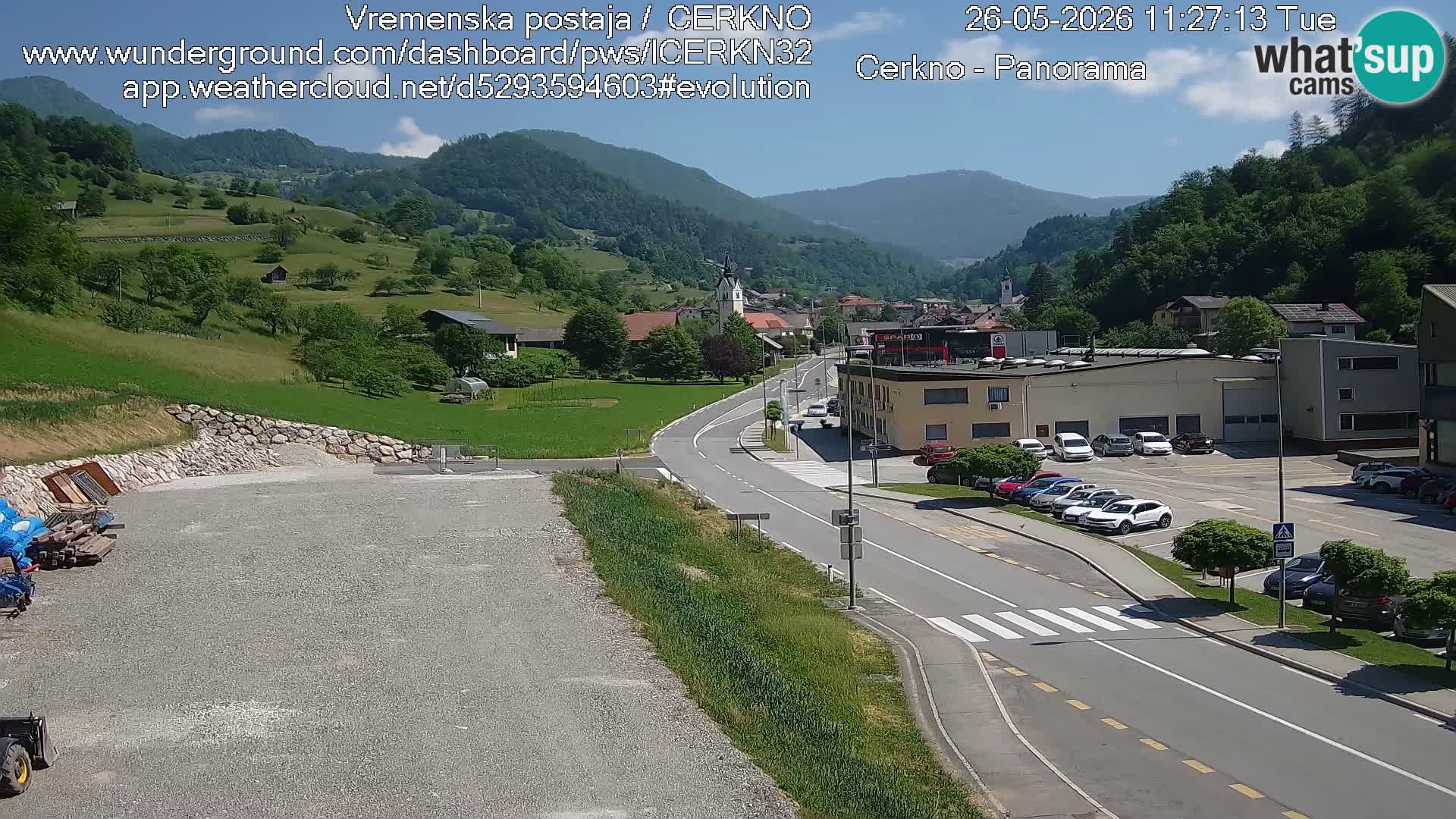 Webcam en direct – Entrée de la ville de Cerkno