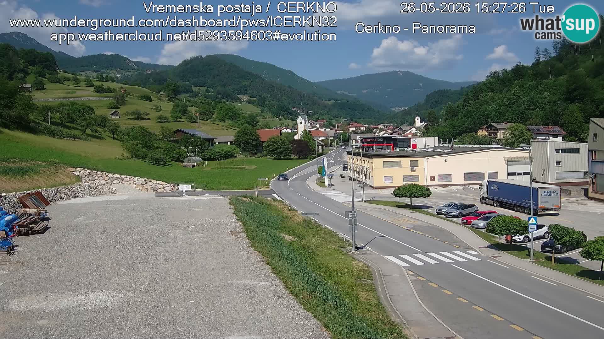 Cerkno city entrance Live Webcam