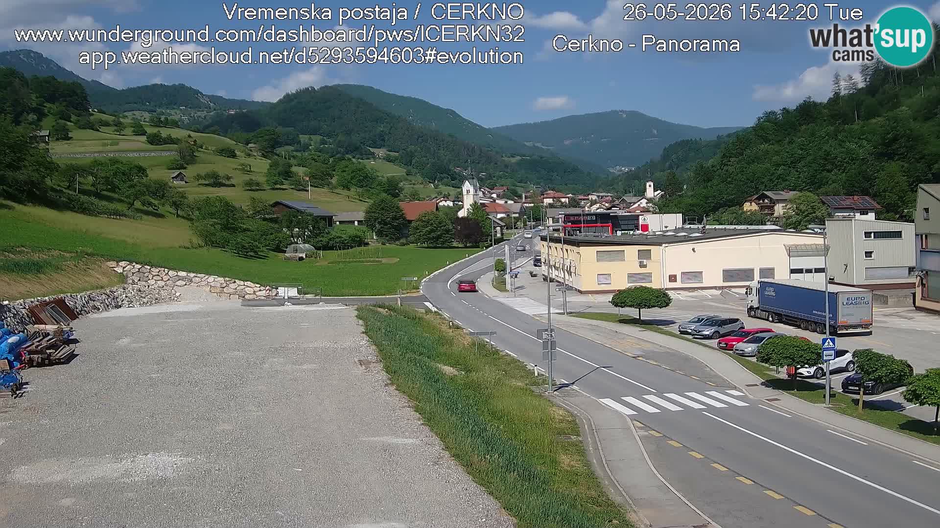 Cerkno entrada a la ciudad Webcam en vivo