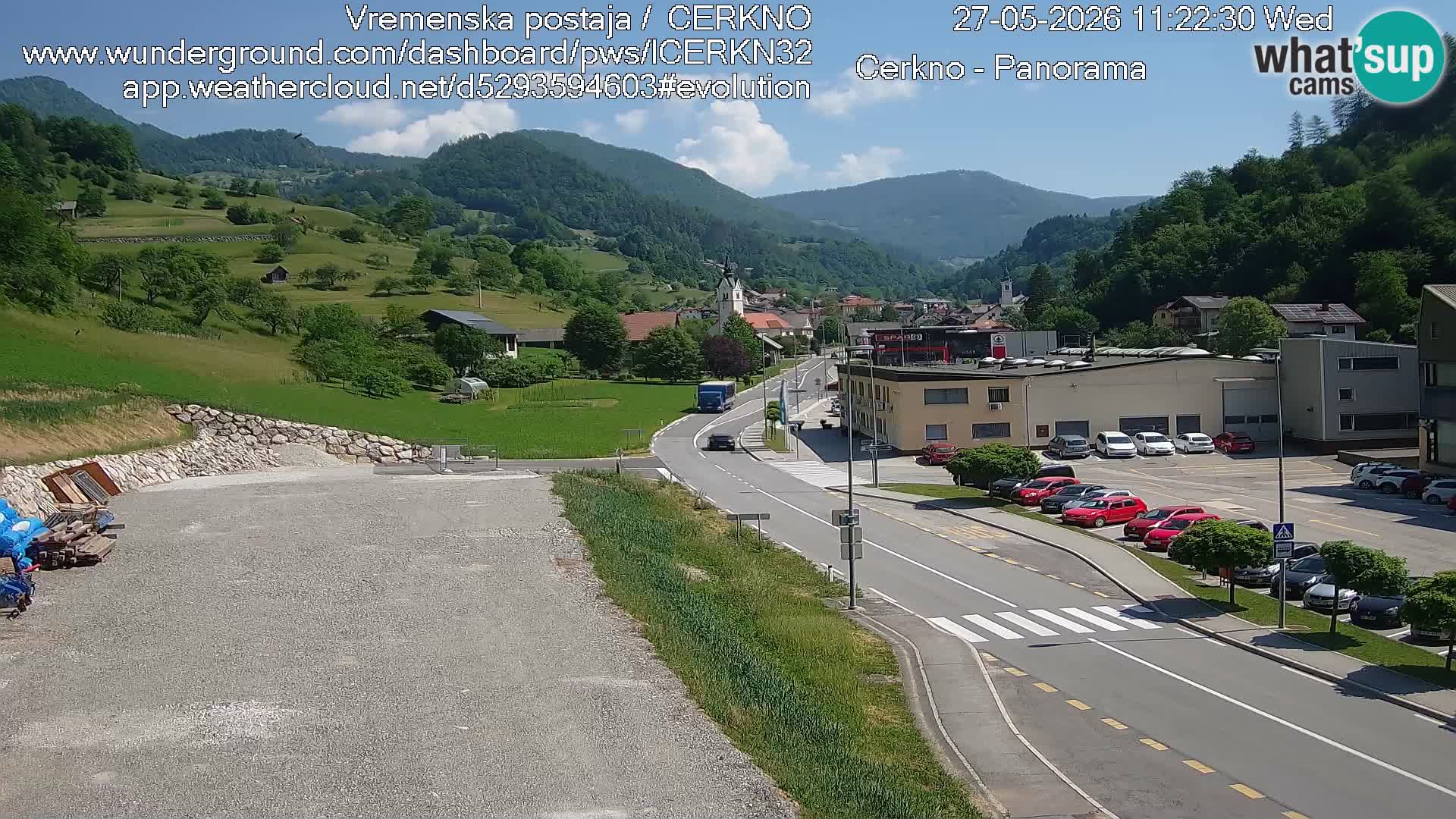 Cerkno city entrance Live Webcam
