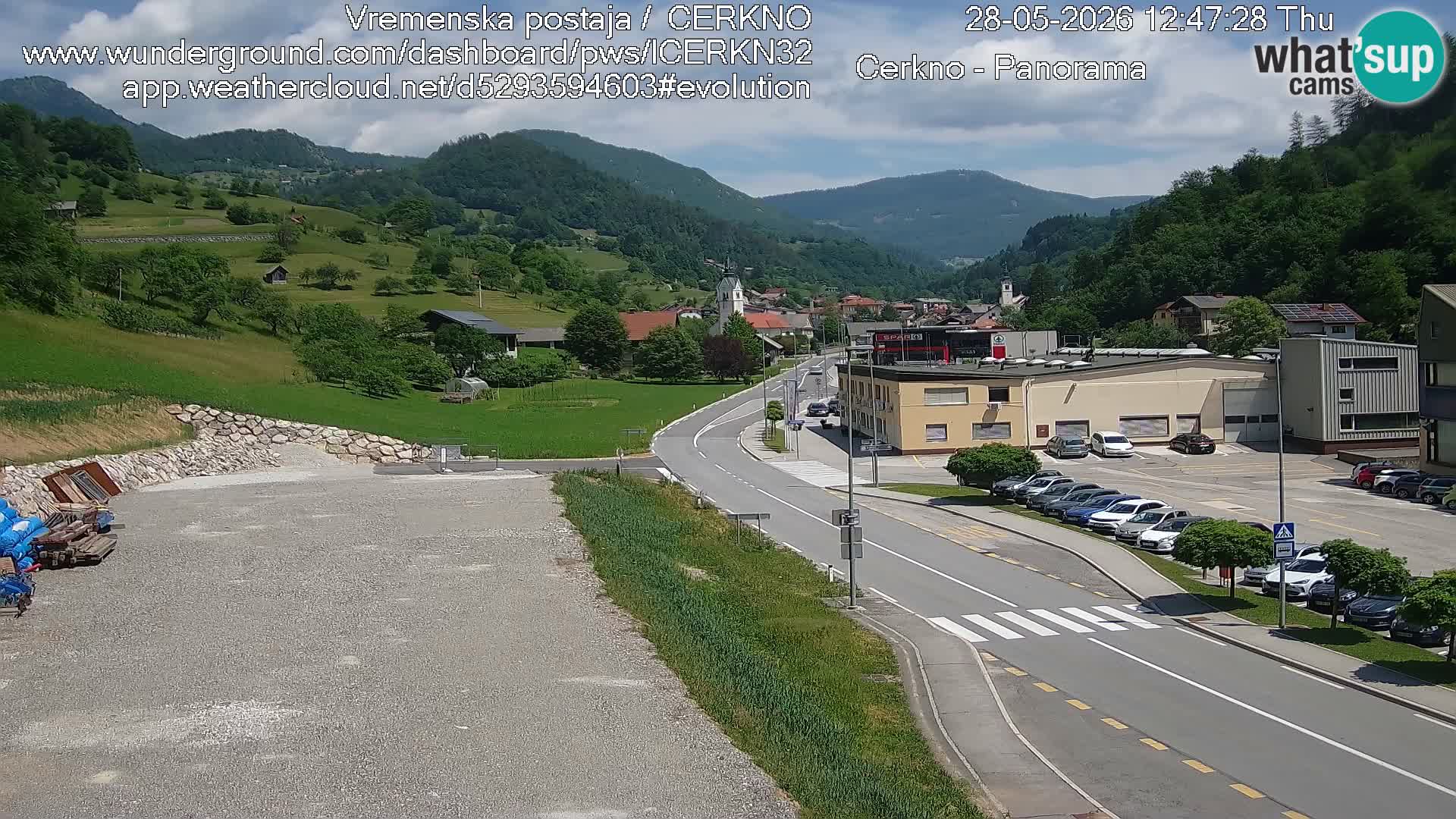 Webcam en direct – Entrée de la ville de Cerkno