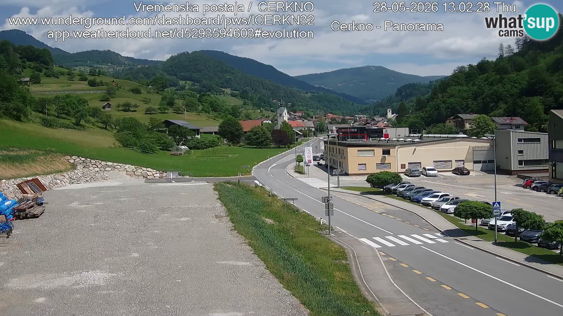 Cerkno city entrance Live Webcam