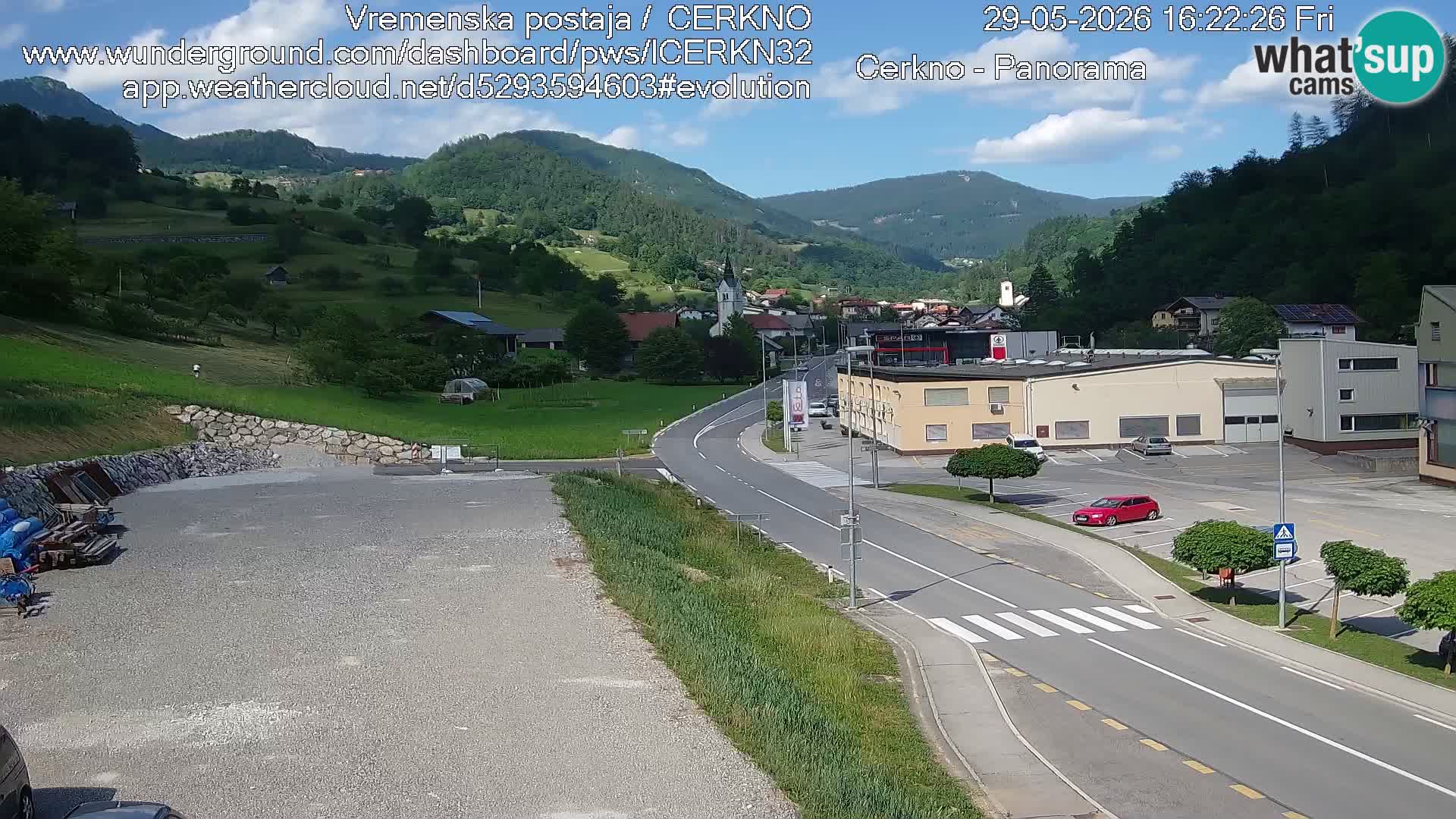 Cerkno entrada a la ciudad Webcam en vivo