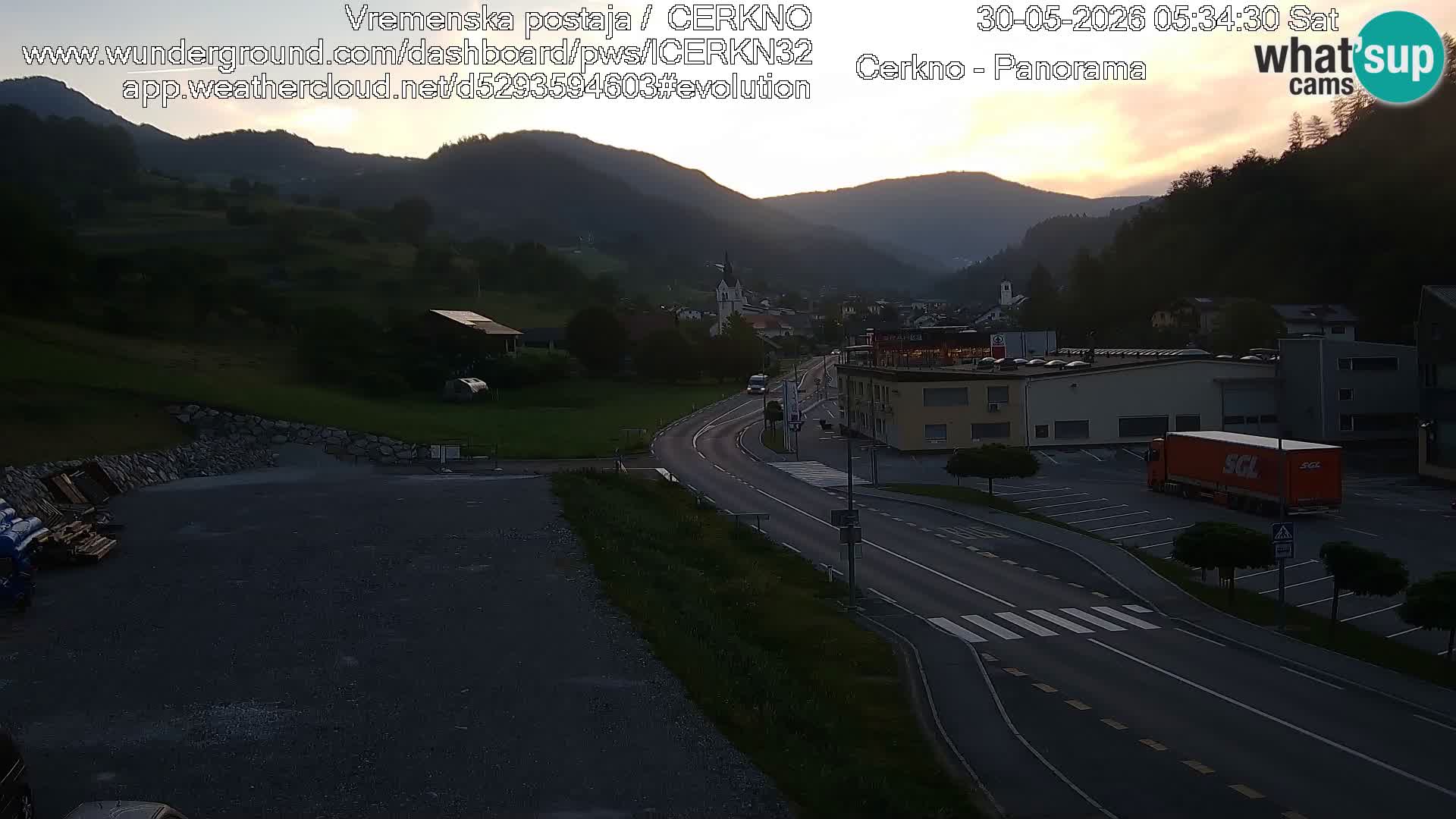 Cerkno city entrance Live Webcam