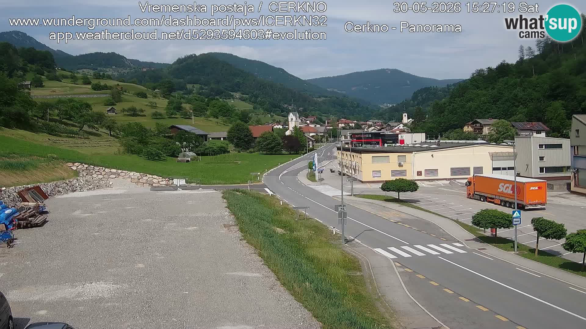 Cerkno city entrance Live Webcam