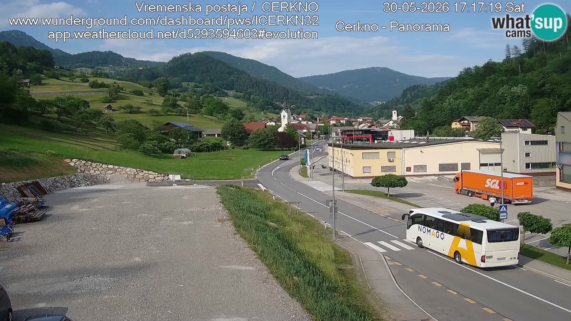 Cerkno city entrance Live Webcam