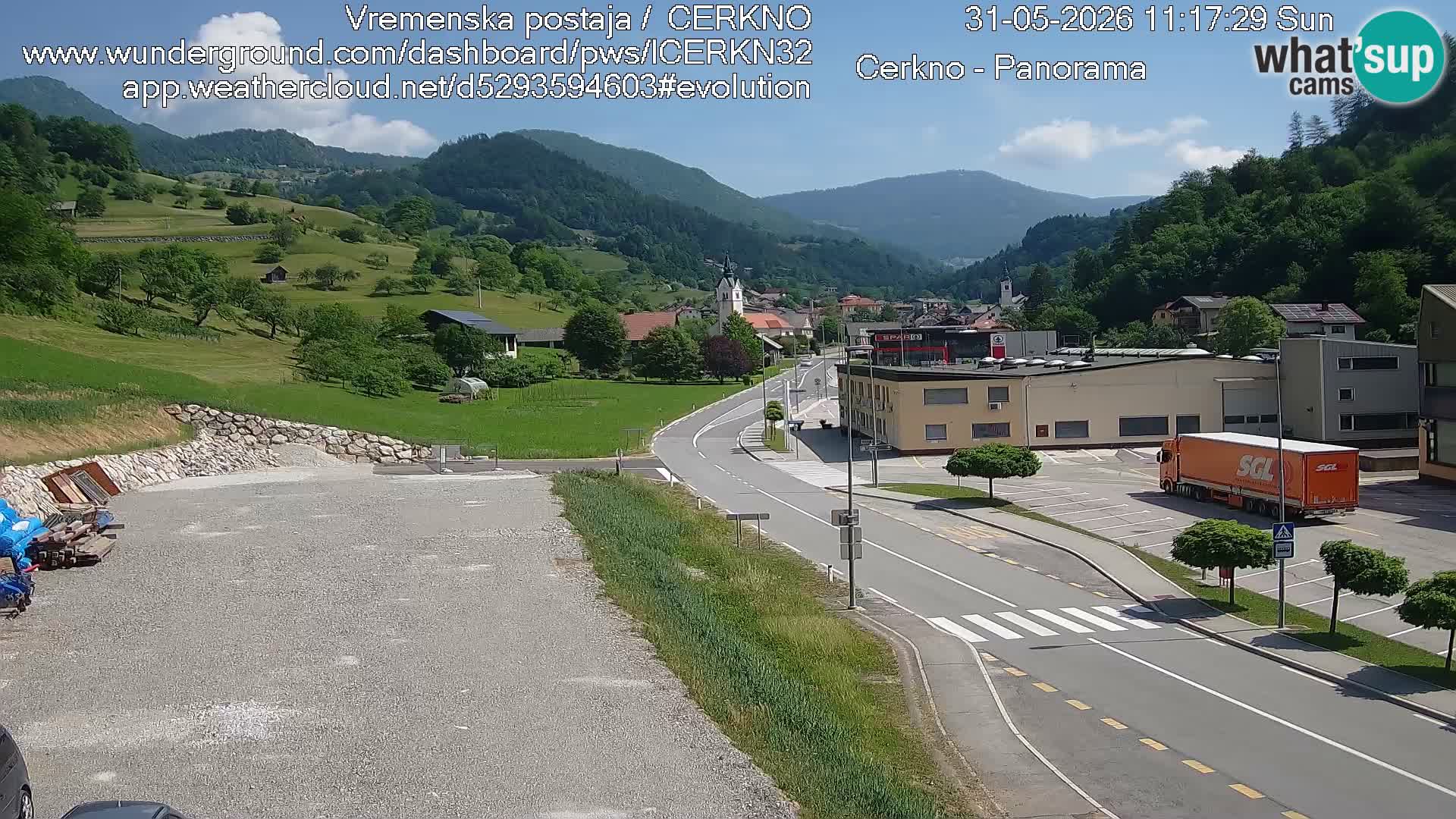 Cerkno city entrance Live Webcam