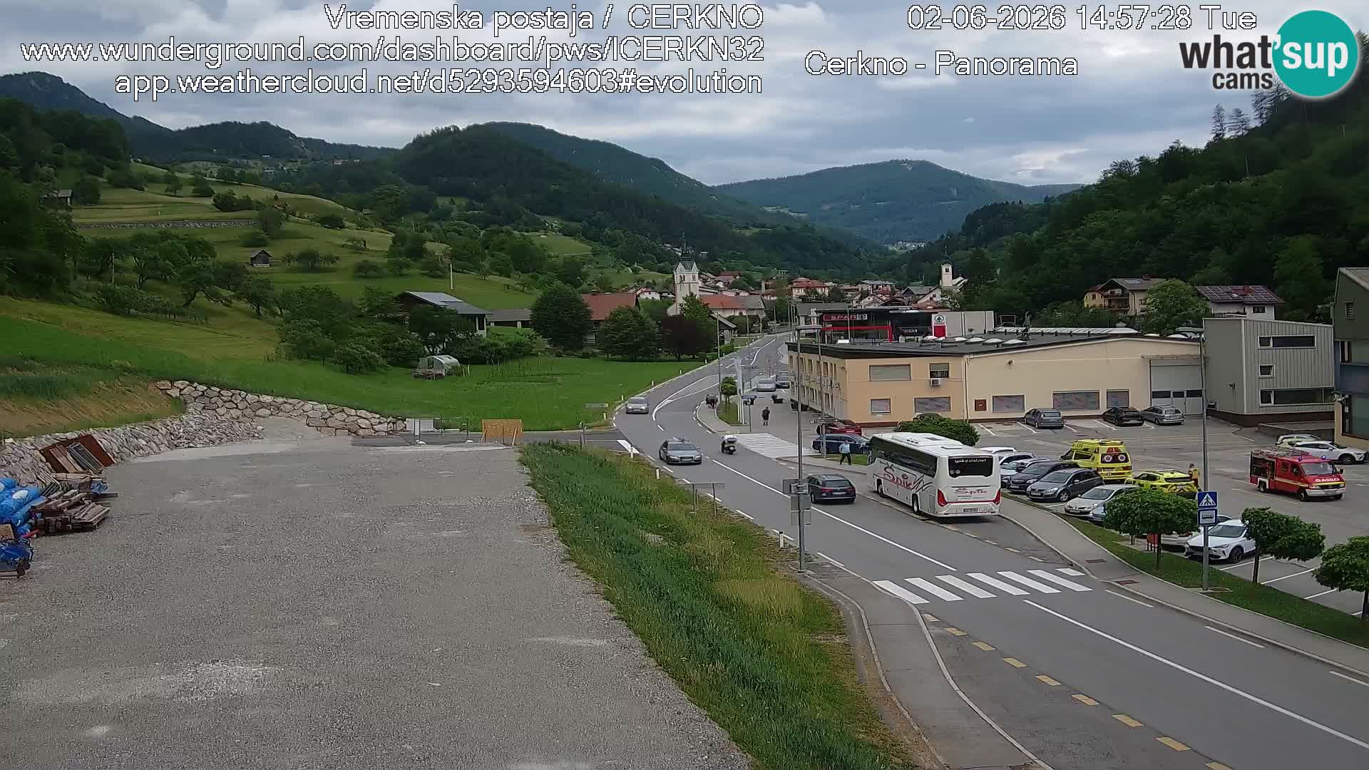 Cerkno city entrance Live Webcam