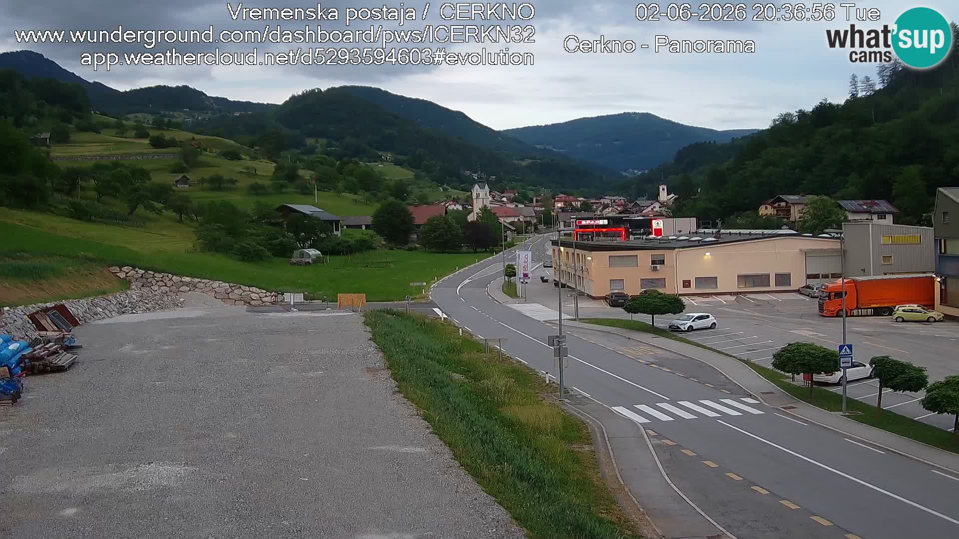 Cerkno city entrance Live Webcam