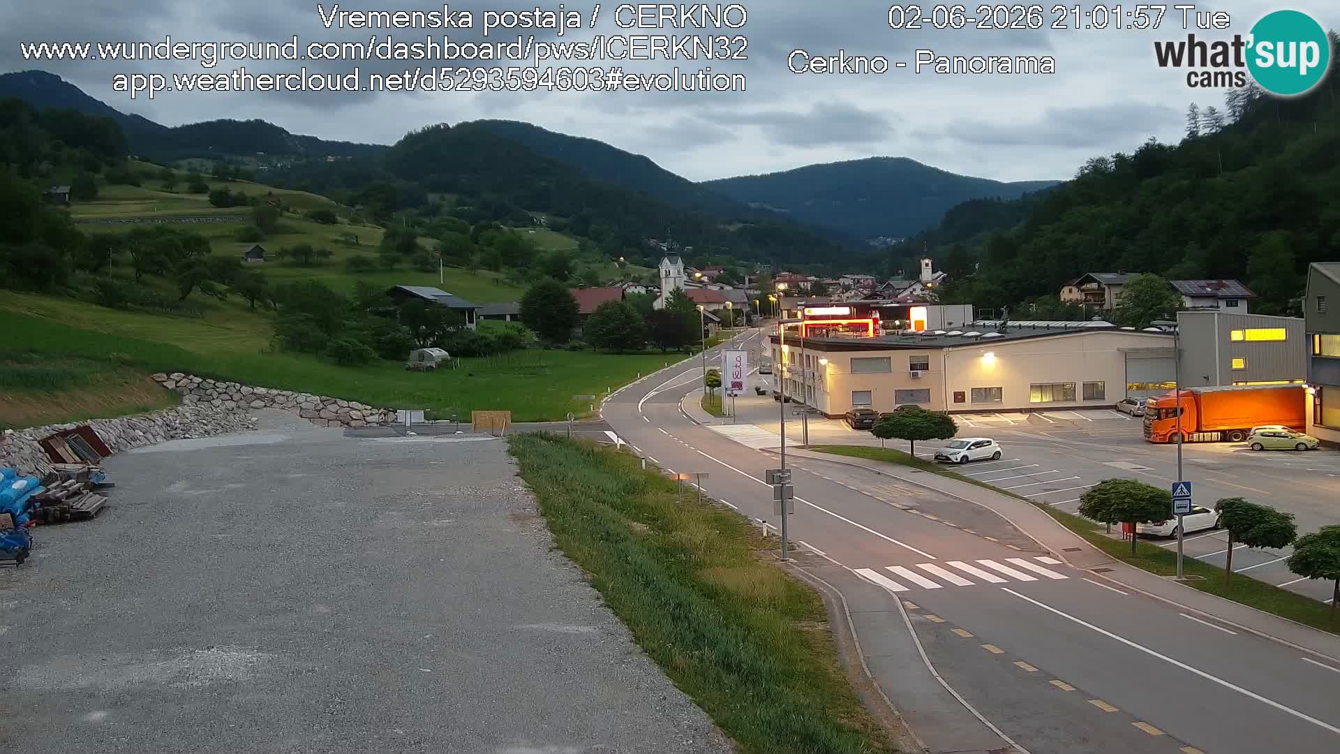 Cerkno city entrance Live Webcam